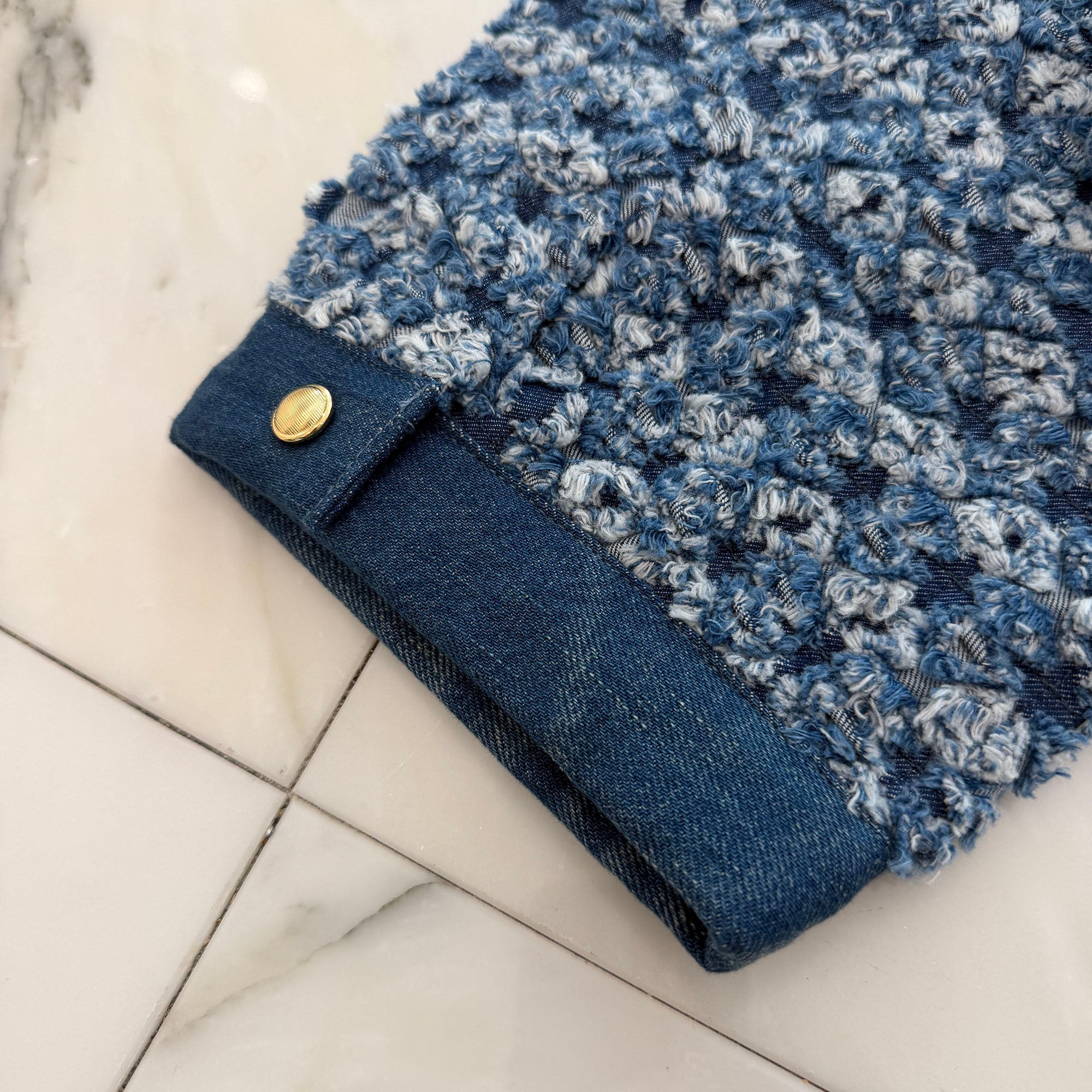KAPITAL Crushed Napping Quilted Denim Bolero Jacket K2410LJ090 Size 5 キャピタル クラッシュナッピングキルトデニム ボレロジャケット サイズ5