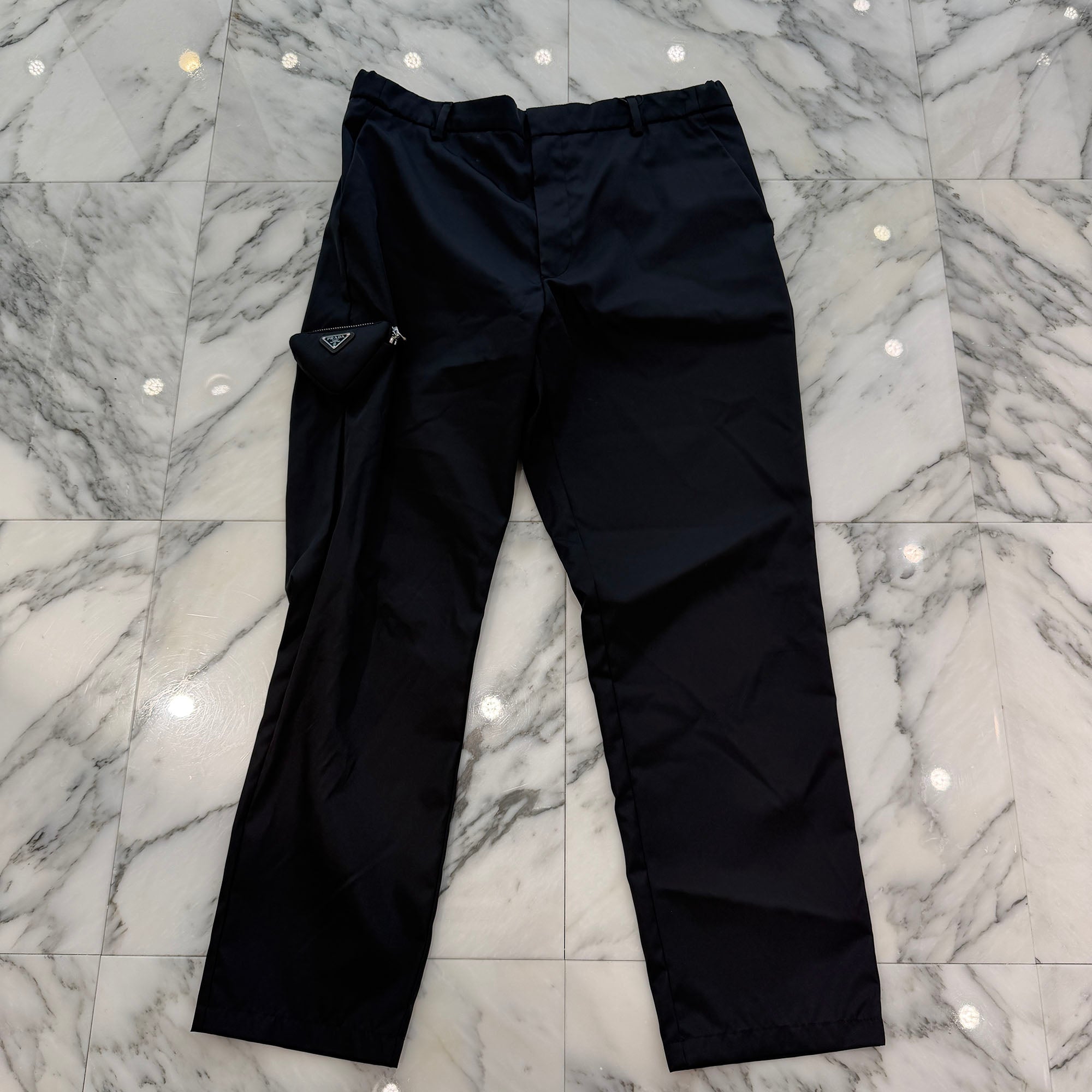 PRADA 2021SS Re Nylon Triangle Logo Plate Pocket Nylon Long Pants SPH140 S212 1WQ8 Size 50 プラダ リナイロン トライアングルロゴプレート ポケット ナイロンロングパンツ サイズ50