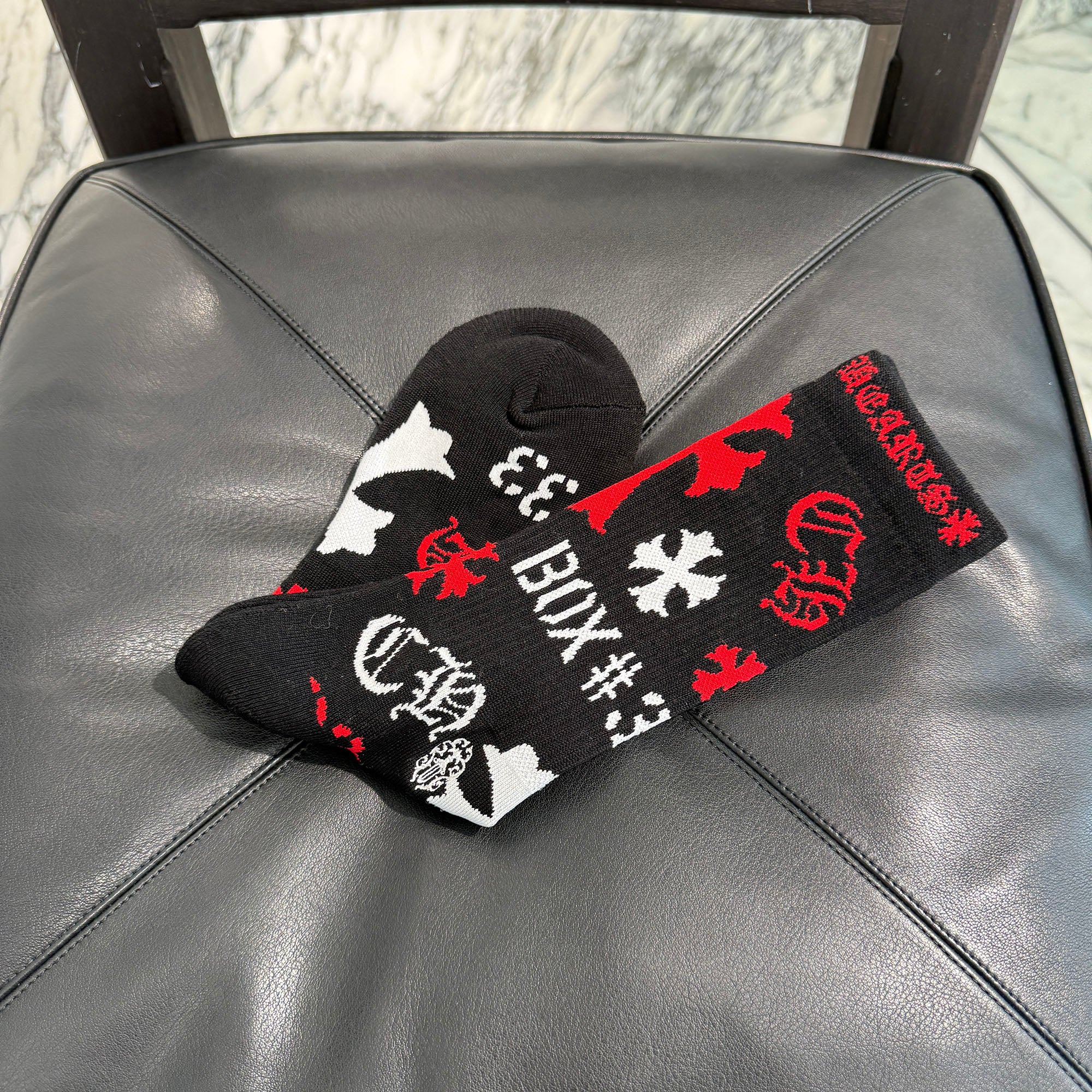 CHROME HEARTS Stencil Multi Logo Socks x3 Size S (JP 23-25) クロムハーツ ステンシル マルチロゴ ソックス 靴下 サイズ 日本サイズS (JP 23-25)
