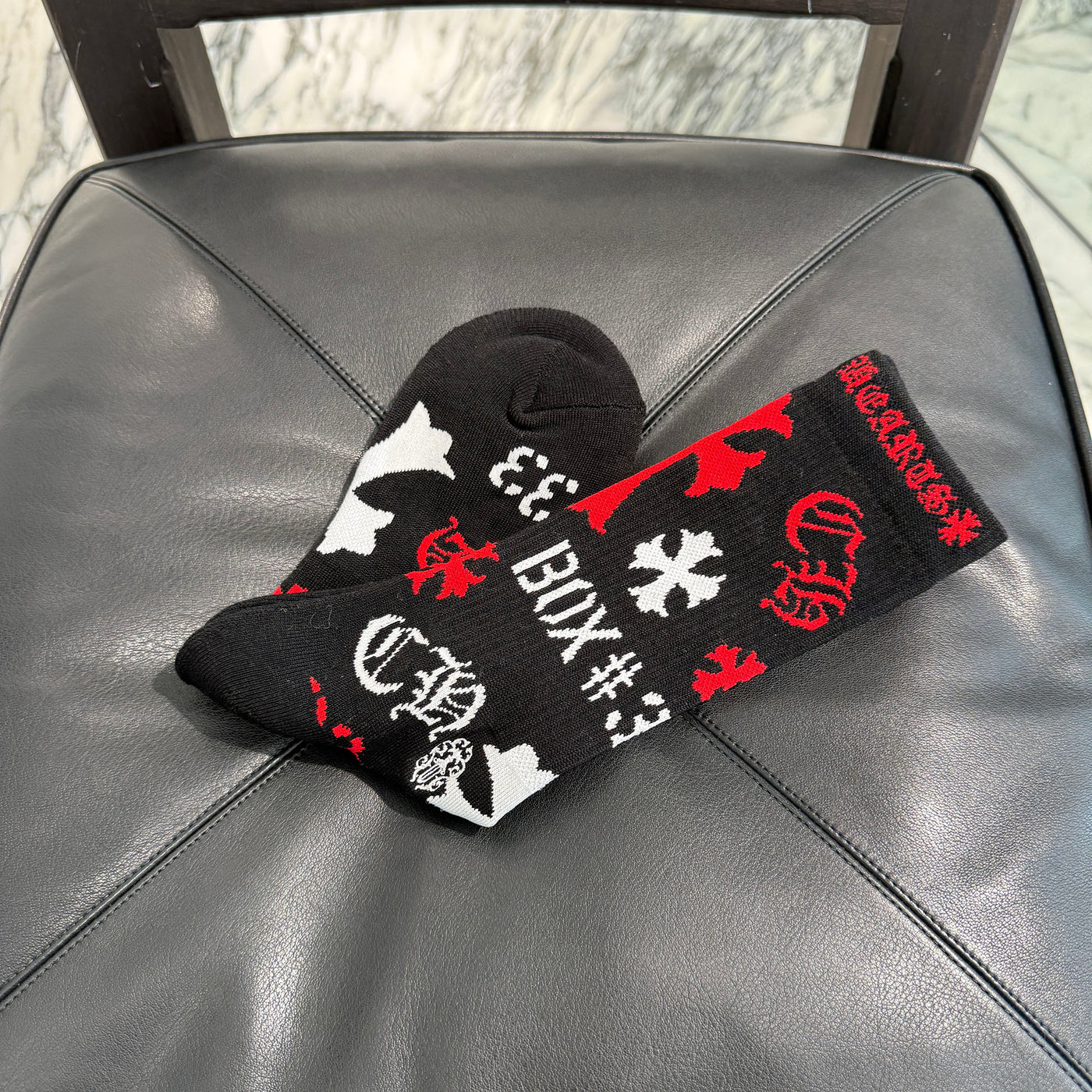 CHROME HEARTS Stencil Multi Logo Socks x3 Size L(JP27-30) クロム