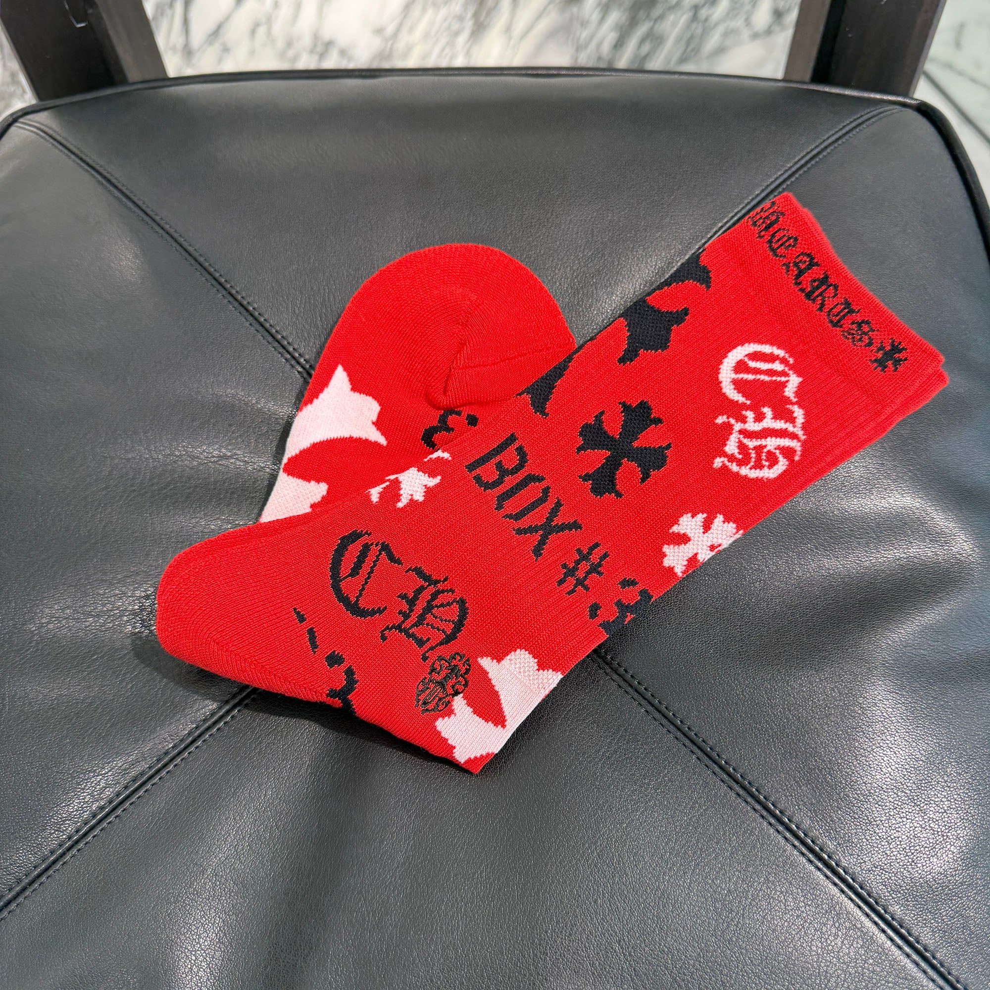 CHROME HEARTS Stencil Multi Logo Socks x3 Size S (JP 23-25) クロムハーツ ステンシル マルチロゴ ソックス 靴下 サイズ 日本サイズS (JP 23-25)
