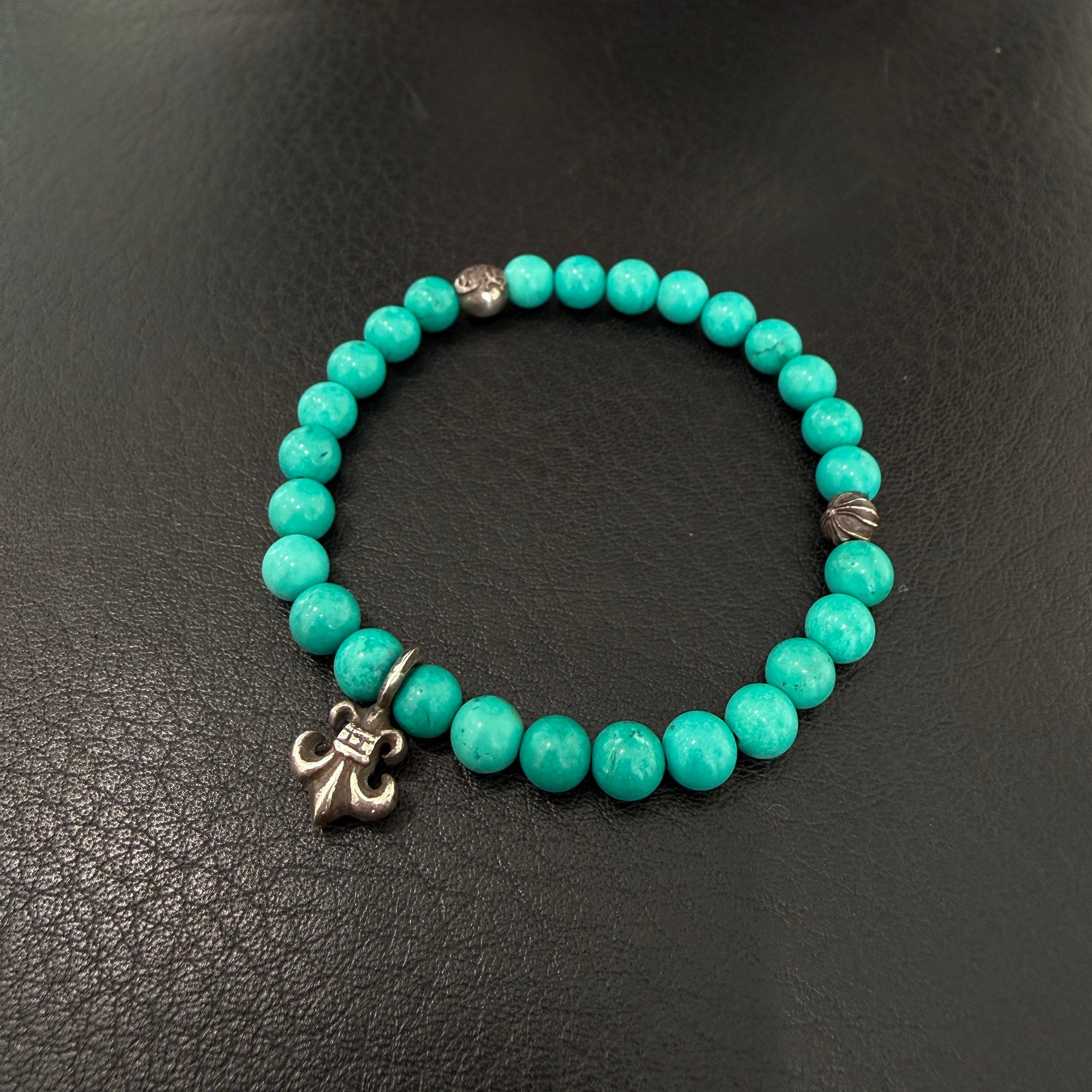 CHROME HEARTS Turquoise CH Logo BS Flare Beads Bracelet クロム