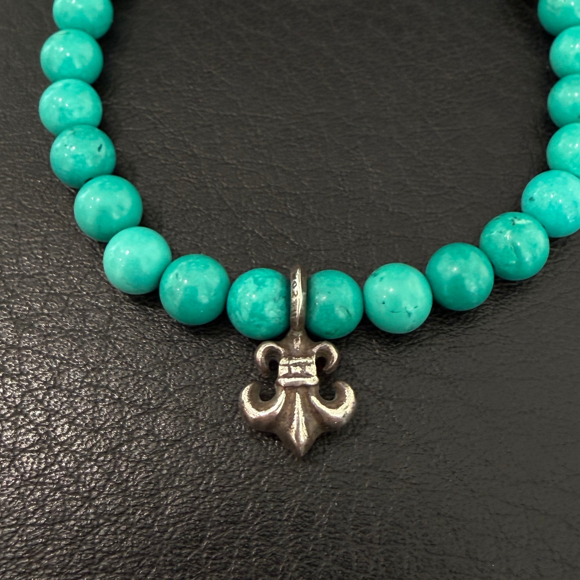 CHROME HEARTS Turquoise CH Logo BS Flare Beads Bracelet クロム
