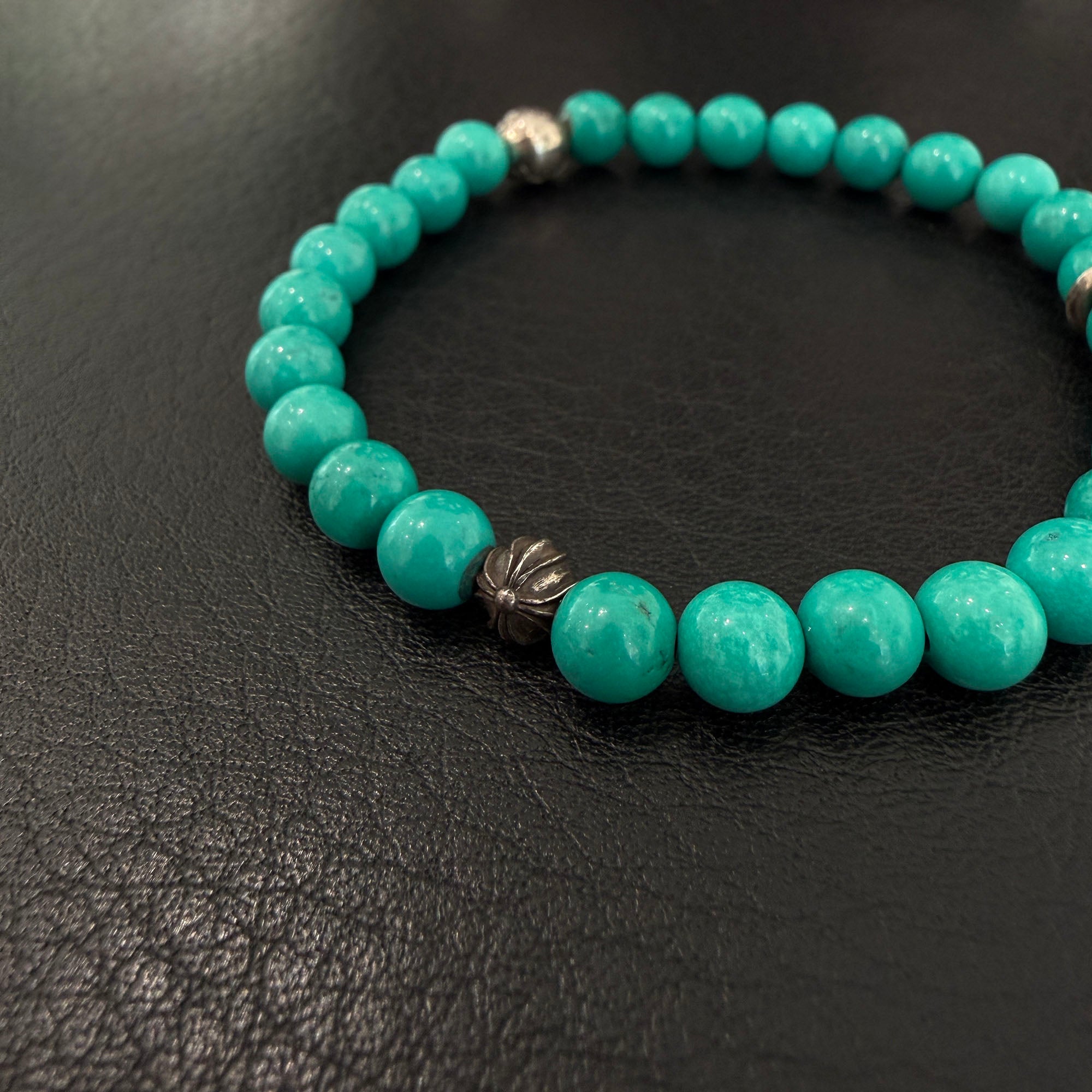 CHROME HEARTS Turquoise CH Logo BS Flare Beads Bracelet クロム
