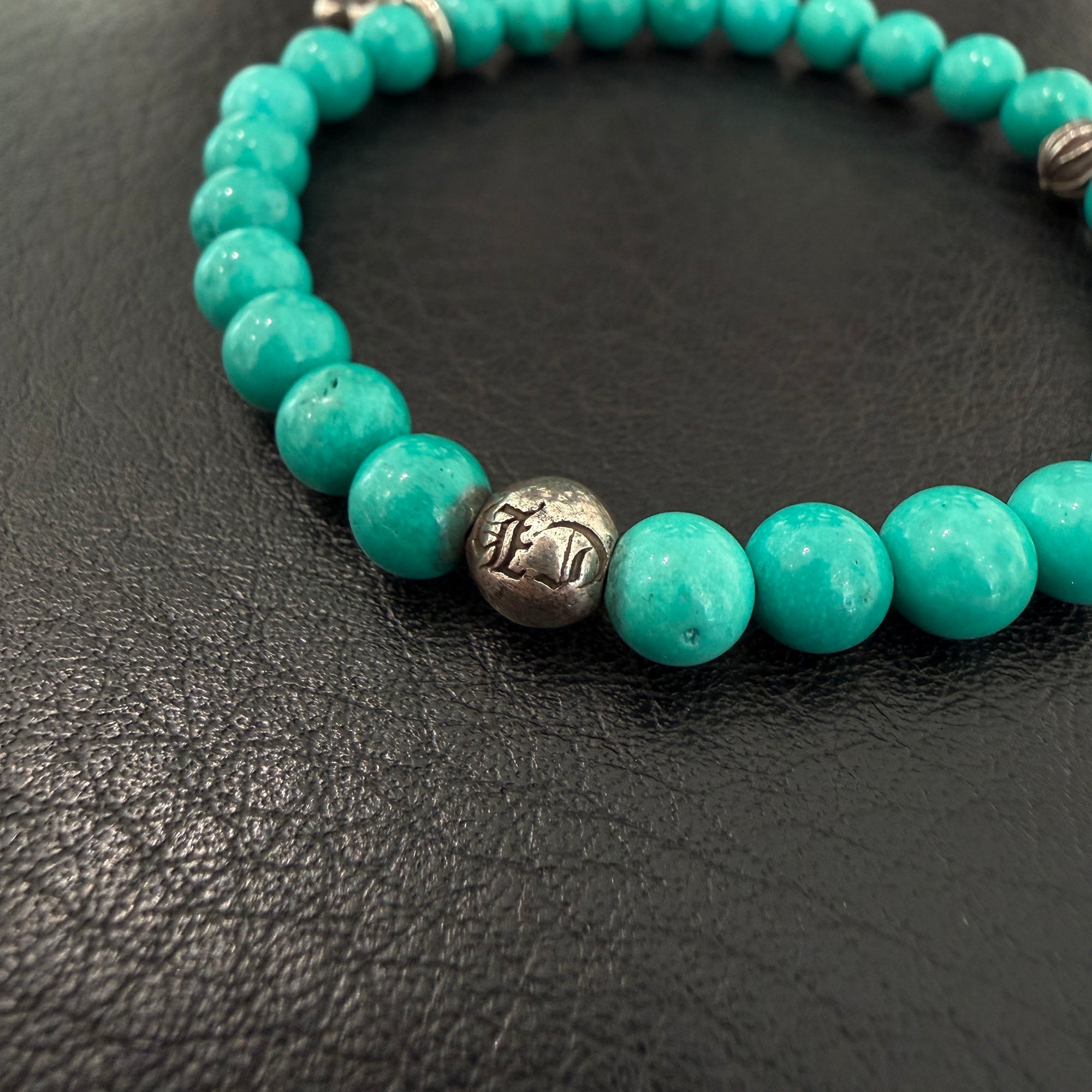 CHROME HEARTS Turquoise CH Logo BS Flare Beads Bracelet クロム