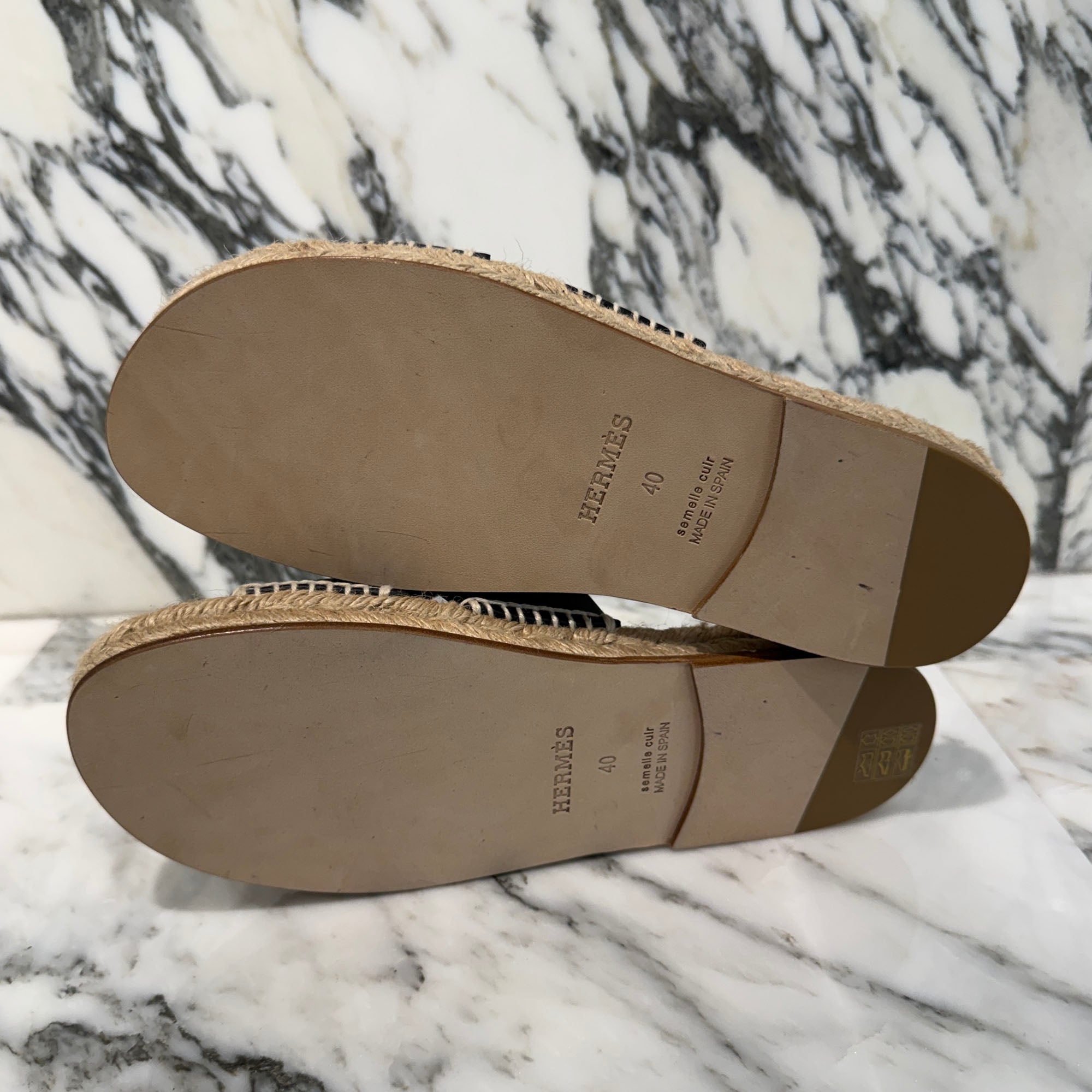 HERMES Espadrille " Antigua " Flat Sandals H231000ZH02390 Size 40 (JP25.0cm) エルメス エスパドリーユ "アンティグア" フラットサンダル サイズ40 (JP25.0cm)