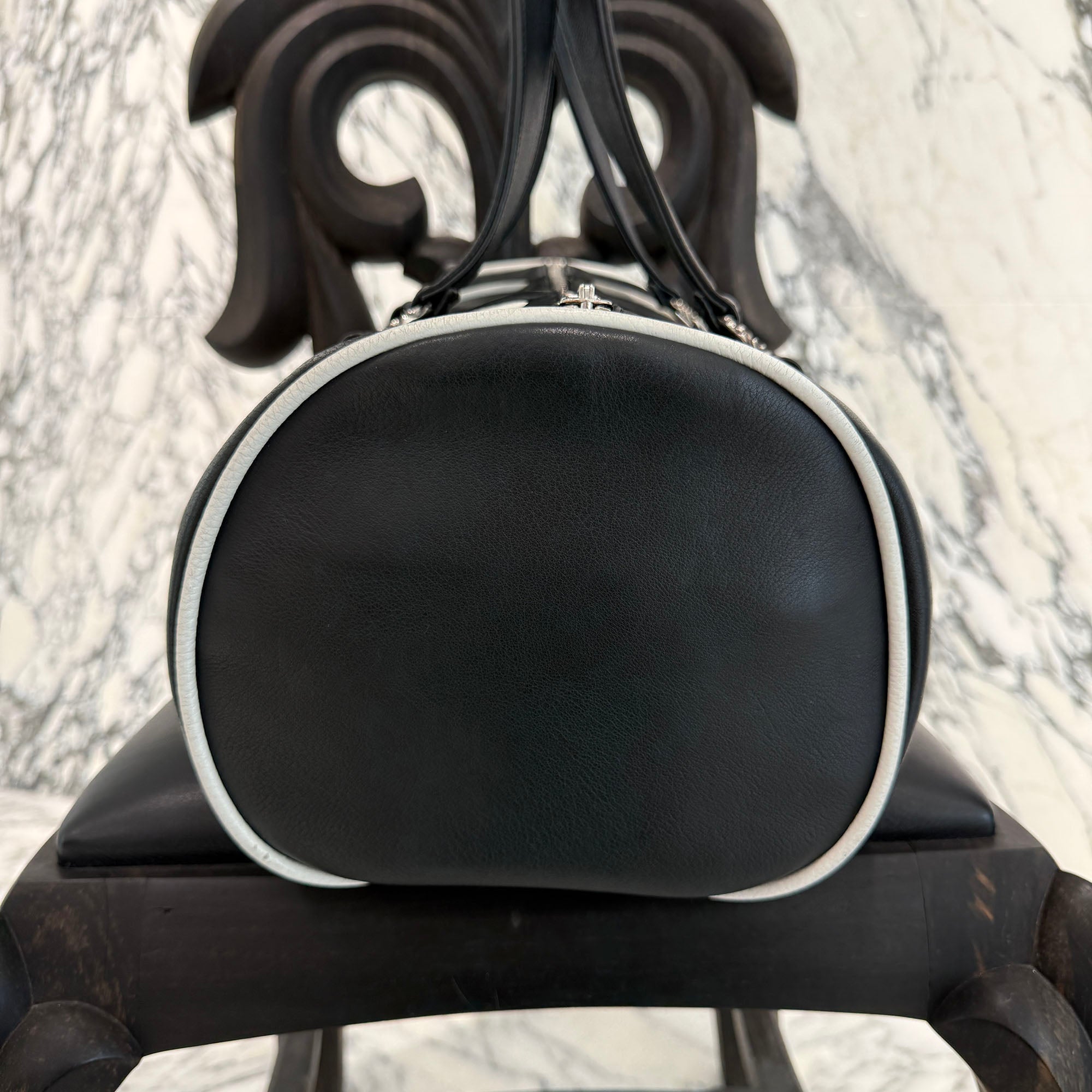 CHROME HEARTS Limited DOMINO Cemetery Cross Patch Duffle Leather Boston Bag クロムハーツ ドミノ セメタリークロスパッチ ダッフル レザー ボストンバッグ
