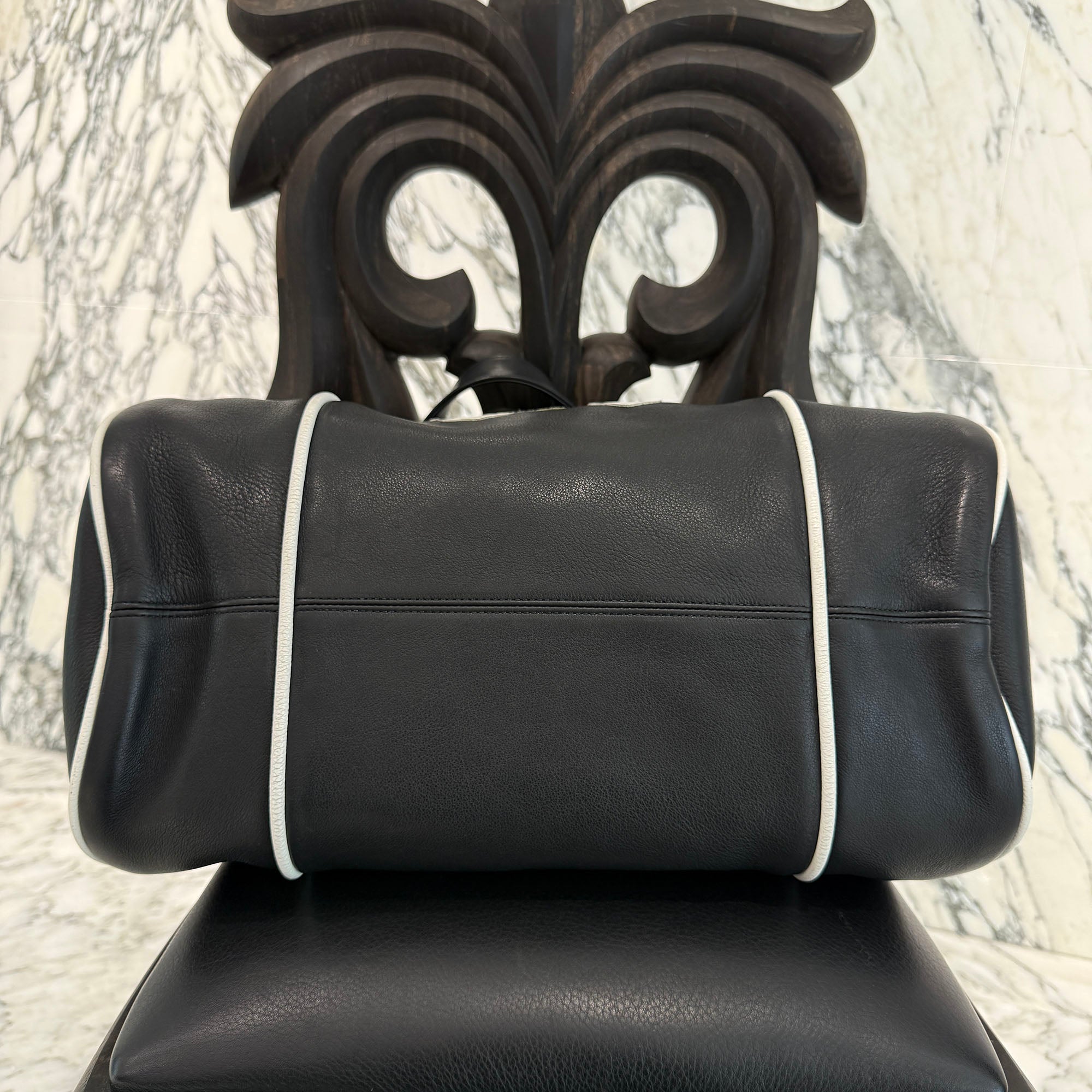CHROME HEARTS Limited DOMINO Cemetery Cross Patch Duffle Leather Boston Bag クロムハーツ ドミノ セメタリークロスパッチ ダッフル レザー ボストンバッグ