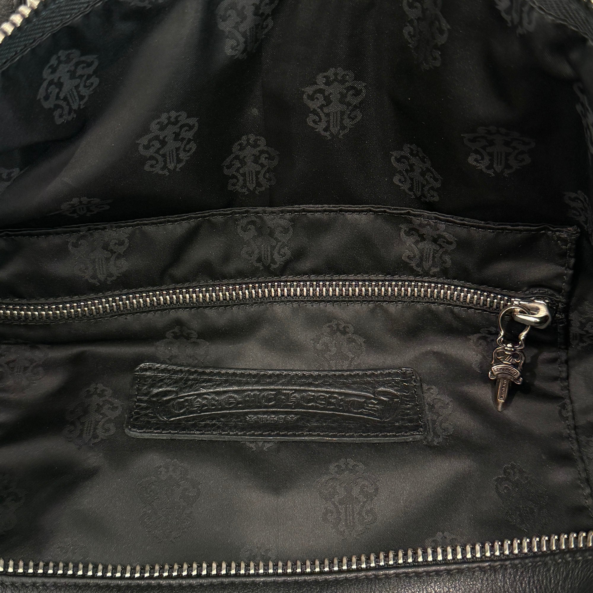 CHROME HEARTS Limited DOMINO Cemetery Cross Patch Duffle Leather Boston Bag クロムハーツ ドミノ セメタリークロスパッチ ダッフル レザー ボストンバッグ