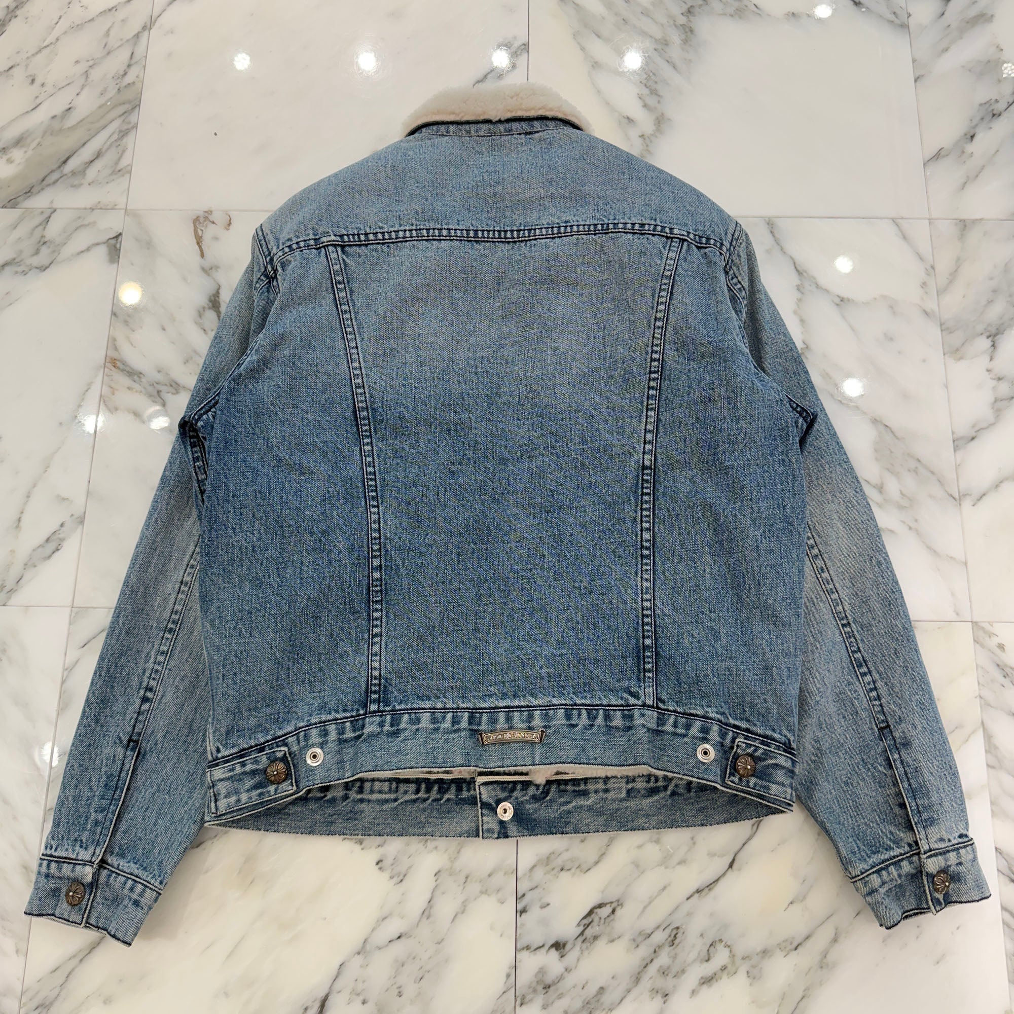 CHROME HEARTS Motor Breath Mouton Lined Denim Jacket Size S クロムハーツ モーターブレス ムートン ライナー デニムジャケット サイズS