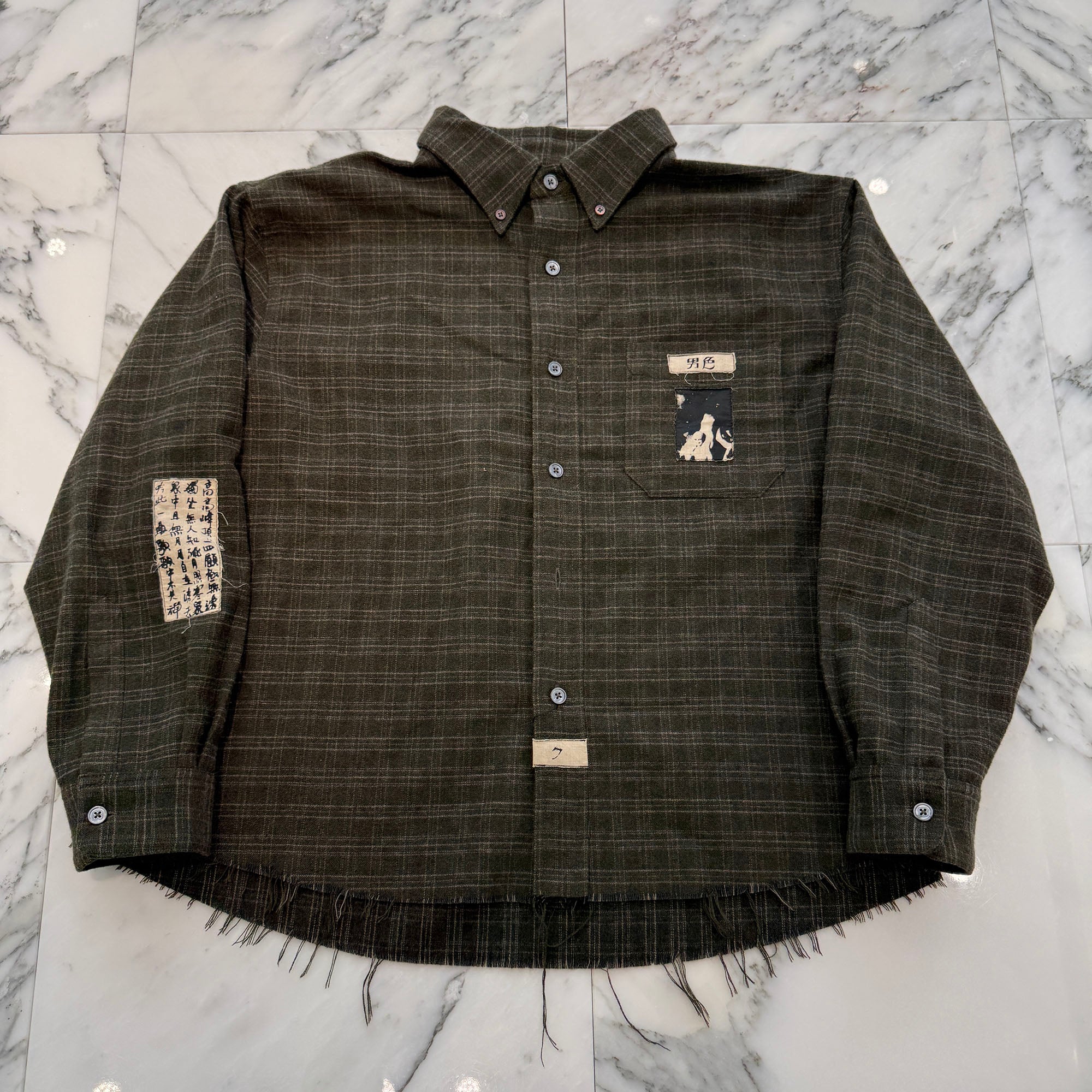 Enfants Riches Deprimes 2024AW Patchwork Cut off  Flannel Check Shirt Size S アンファン・リッシュ・デプリメ パッチワーク カットオフ フランネルチェックシャツ サイズS