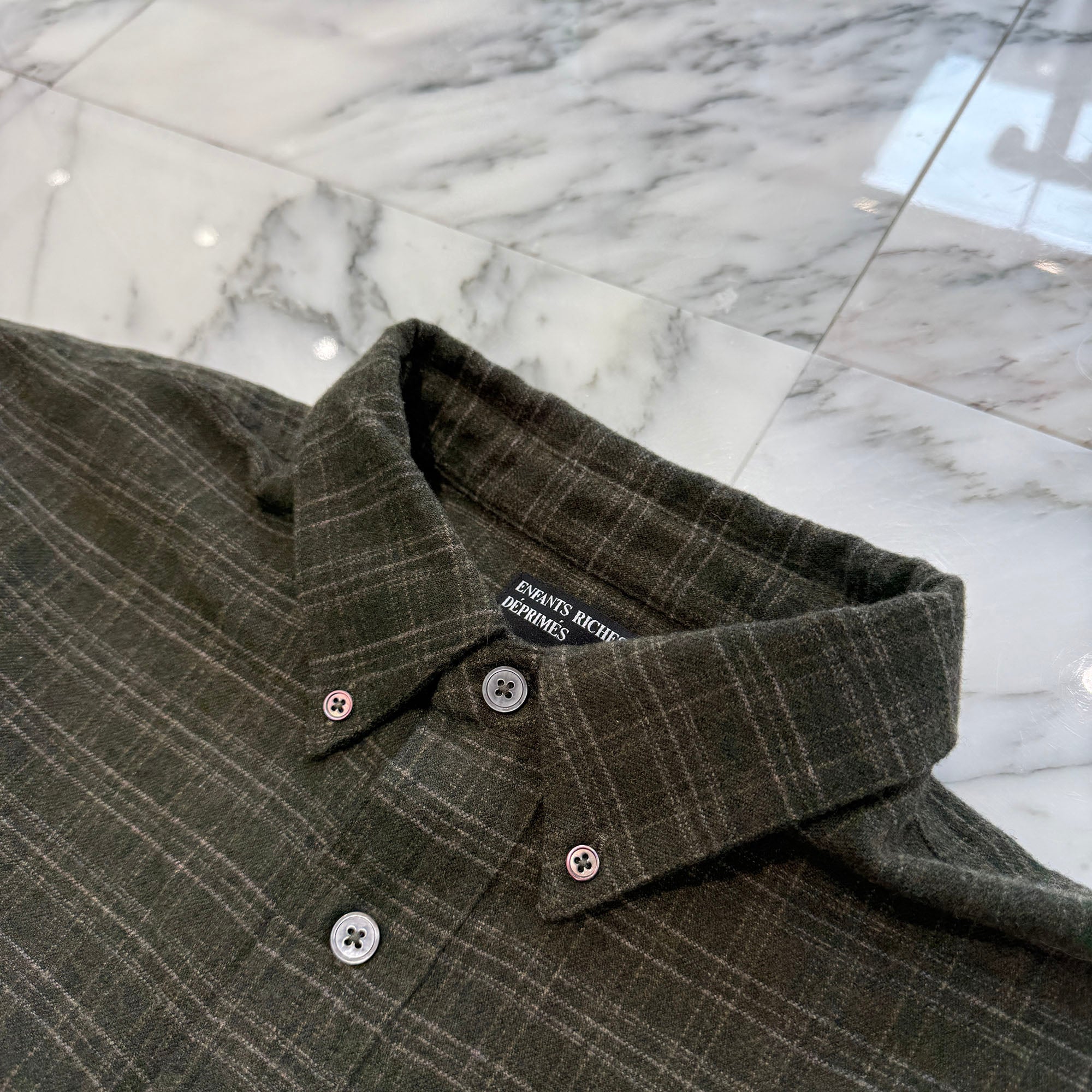 Enfants Riches Deprimes 2024AW Patchwork Cut off  Flannel Check Shirt Size S アンファン・リッシュ・デプリメ パッチワーク カットオフ フランネルチェックシャツ サイズS