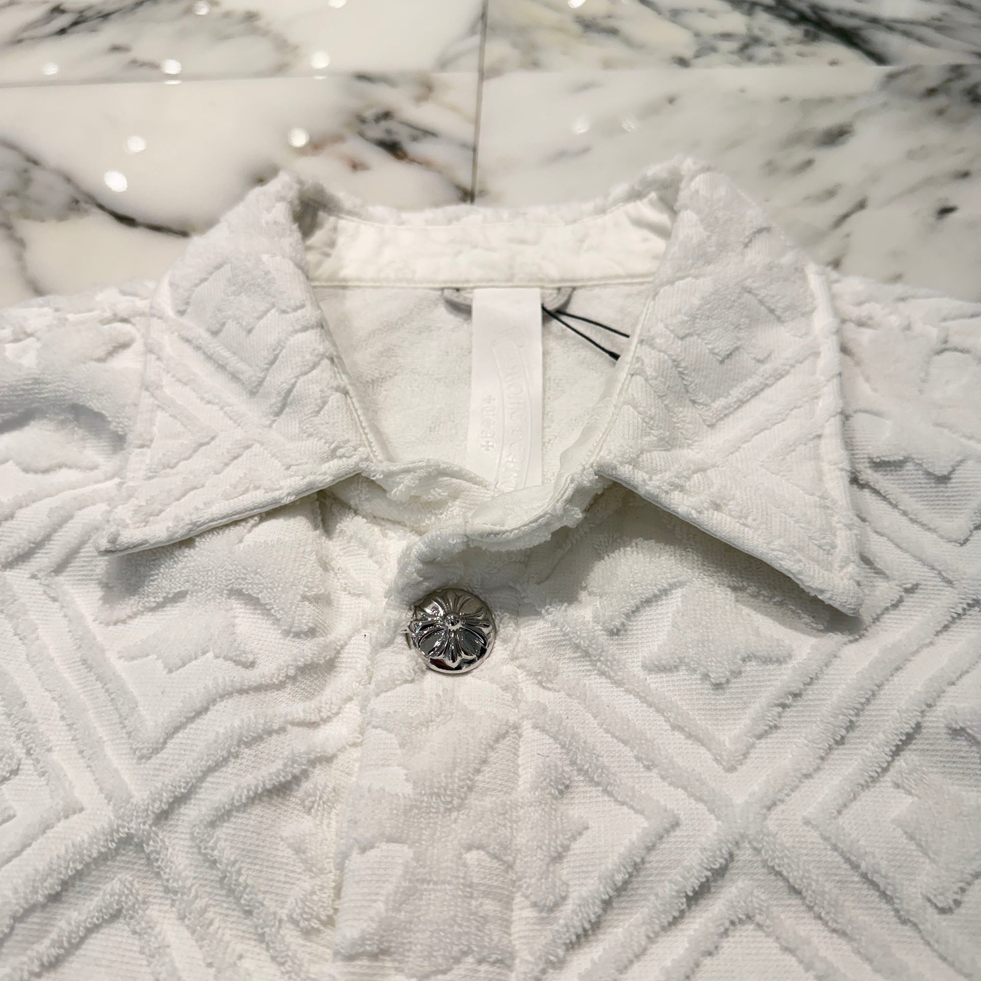CHROME HEARTS Y NOT CH Plus Pattern Pile Terry Shirt Size L クロムハーツ ワイノット CHプラス総柄 パイル地 テリー シャツ サイズL