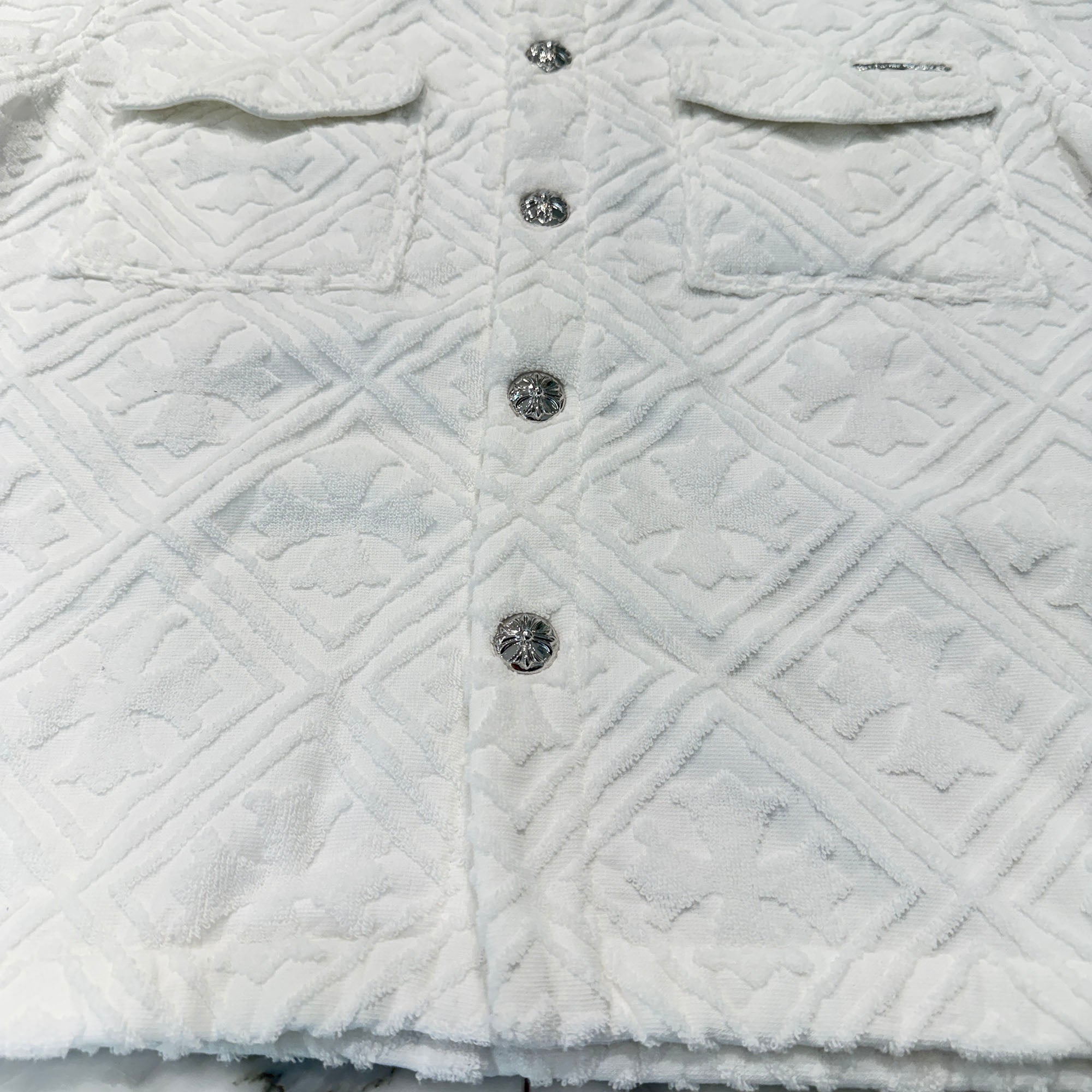 CHROME HEARTS Y NOT CH Plus Pattern Pile Terry Shirt Size L クロムハーツ ワイノット CHプラス総柄 パイル地 テリー シャツ サイズL