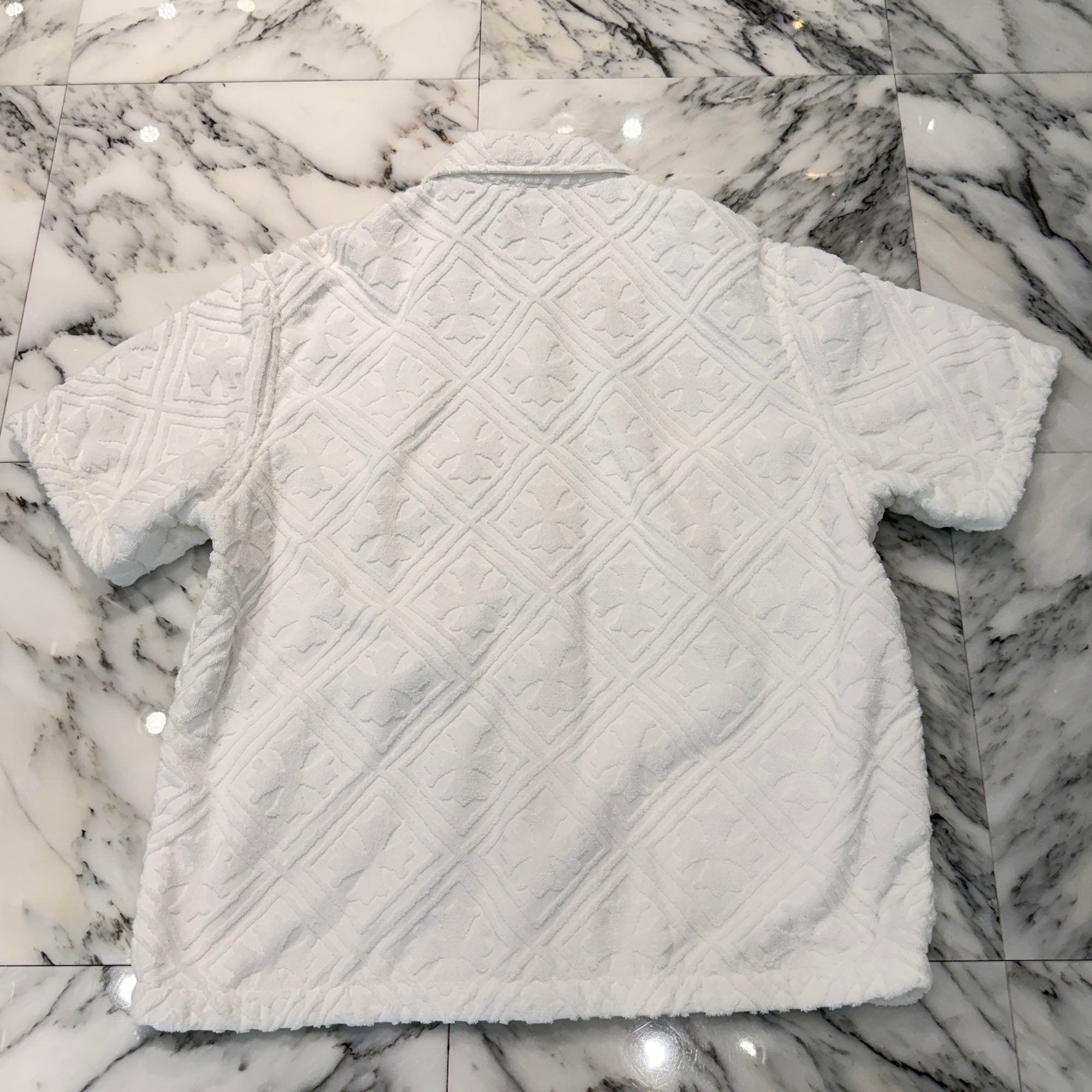 CHROME HEARTS Y NOT CH Plus Pattern Pile Terry Shirt Size L クロムハーツ ワイノット CHプラス総柄 パイル地 テリー シャツ サイズL