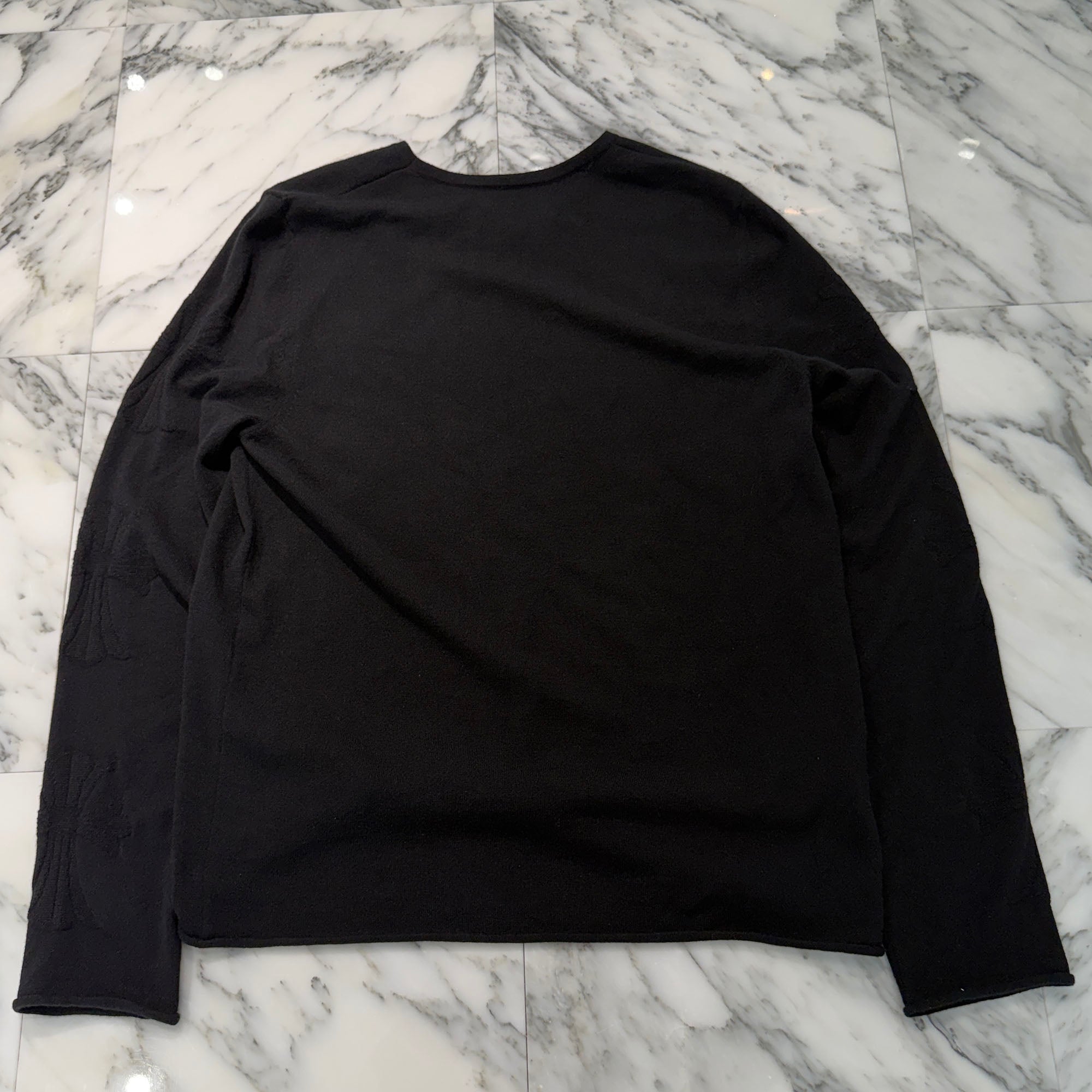 CHROME HEARTS Y NOT CH Cross Embroidered Cashmere Knit Sweater Size L クロムハーツ ワイノット CHクロス刺繡 カシミア ニット セーター サイズL