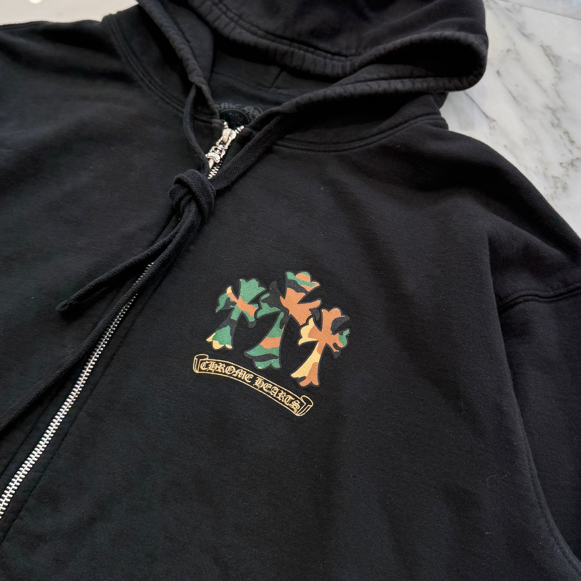 CHROME HEARTS Camo Horseshoe Thermal Zip Up Hoodie Size L クロムハーツ カモ ホースシュー サーマル ジップアップフーディ サイズL