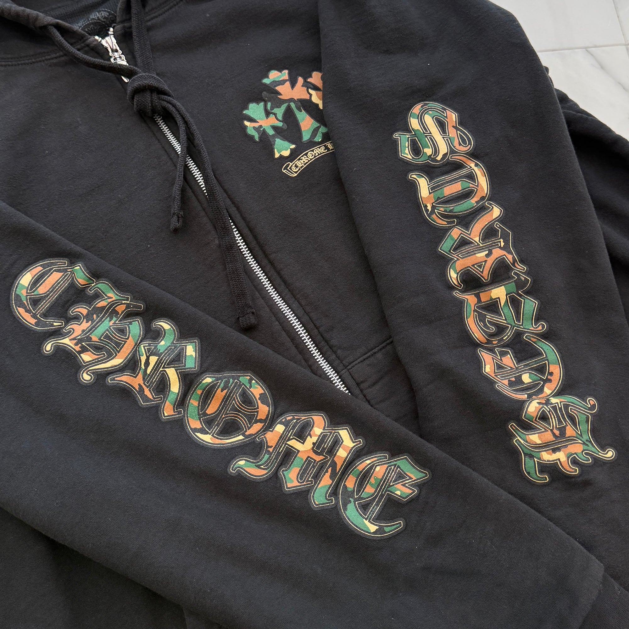 CHROME HEARTS Camo Horseshoe Thermal Zip Up Hoodie Size L クロムハーツ カモ ホースシュー サーマル ジップアップフーディ サイズL