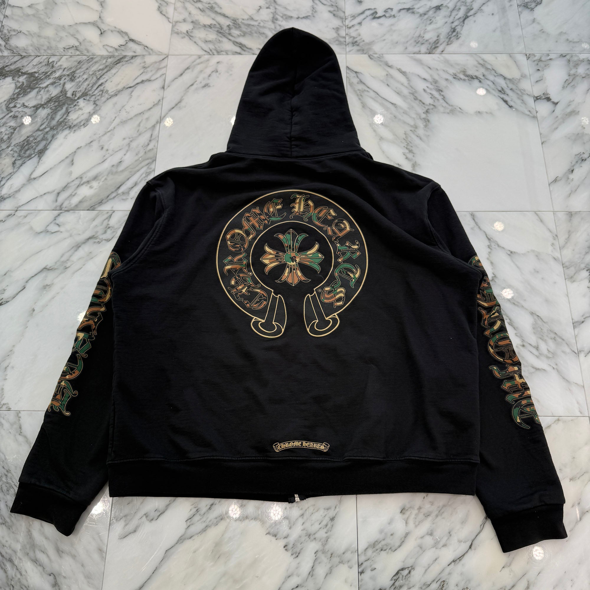 CHROME HEARTS Camo Horseshoe Thermal Zip Up Hoodie Size L クロムハーツ カモ ホースシュー サーマル ジップアップフーディ サイズL