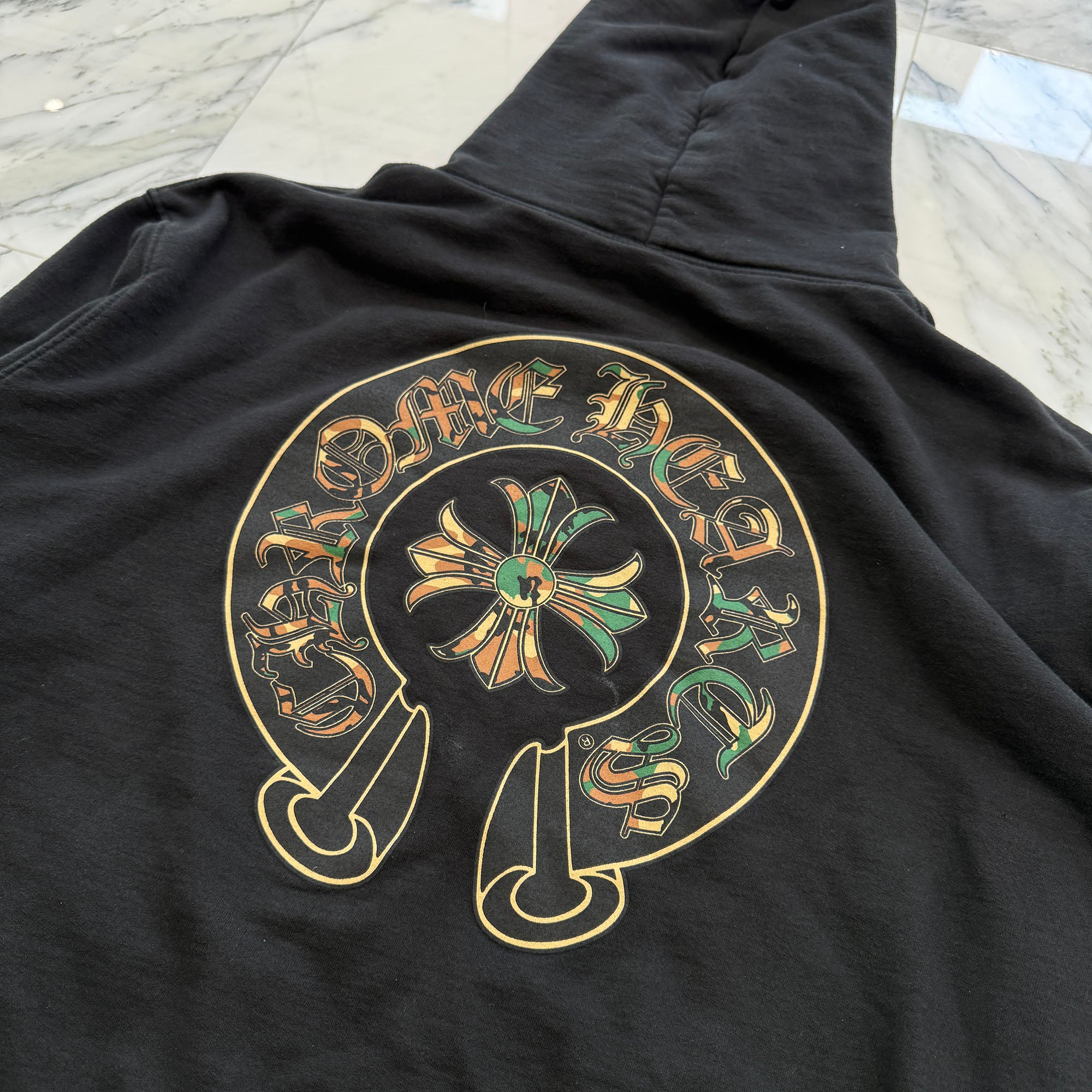 CHROME HEARTS Camo Horseshoe Thermal Zip Up Hoodie Size L クロムハーツ カモ ホースシュー サーマル ジップアップフーディ サイズL