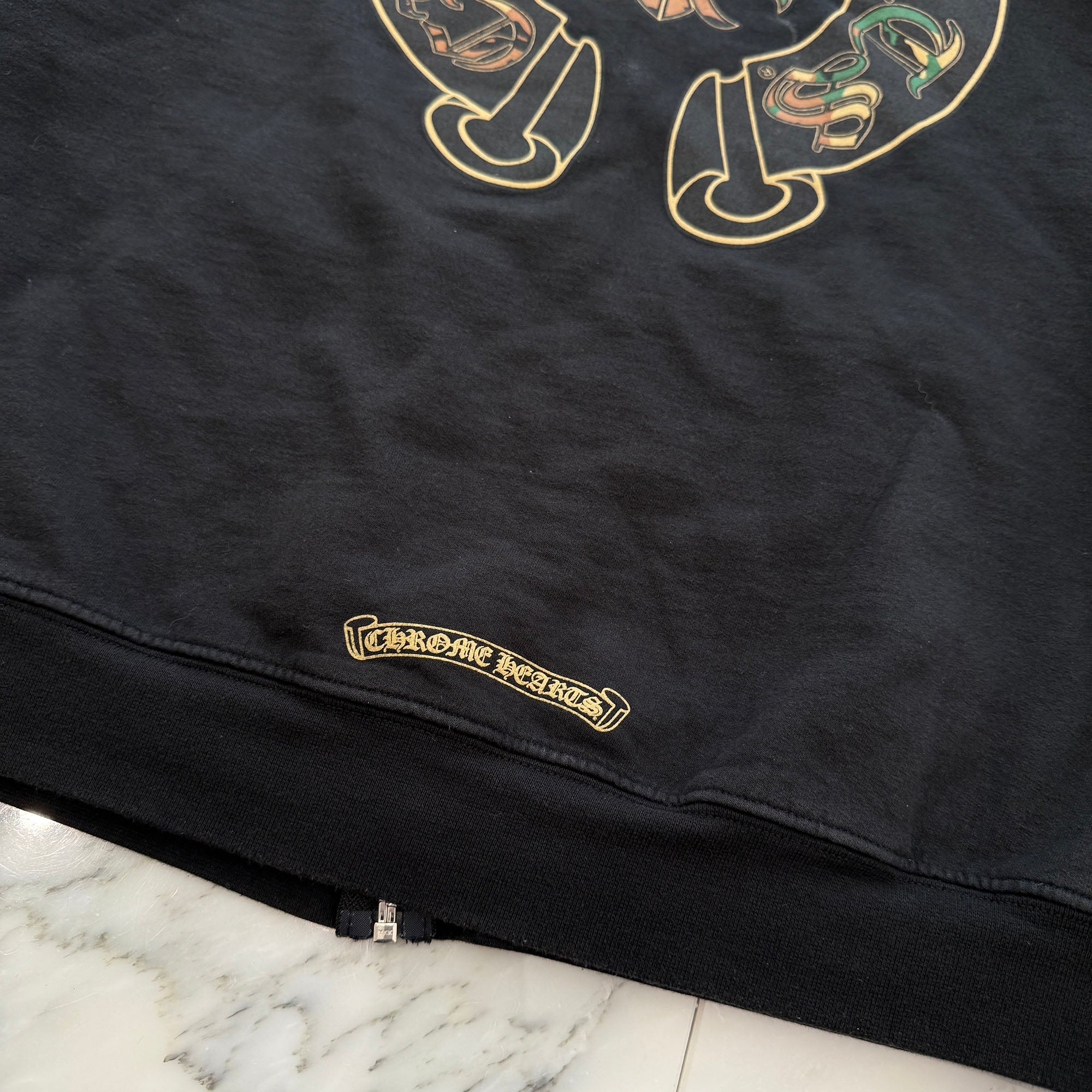 CHROME HEARTS Camo Horseshoe Thermal Zip Up Hoodie Size L クロムハーツ カモ ホースシュー サーマル ジップアップフーディ サイズL