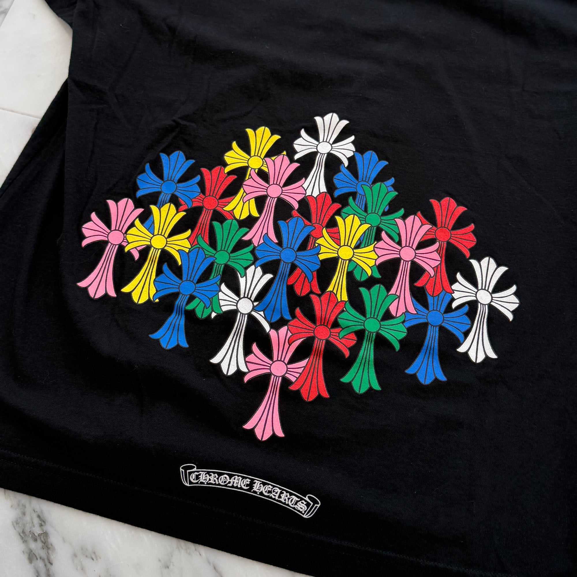 CHROME HEARTS MLTCOL CEM CRS Tee Size L クロムハーツ マルチカラー セメタリークロス Tシャツ サイズL