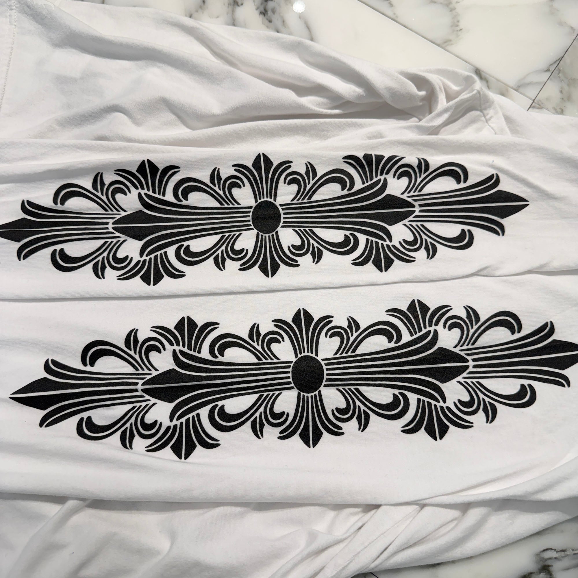 CHROME HEARTS Floral Cross Horseshoe Long Sleeve Tee Size XL クロムハーツ フローラルクロス ホースシュー ロングスリーブTシャツ サイズXL