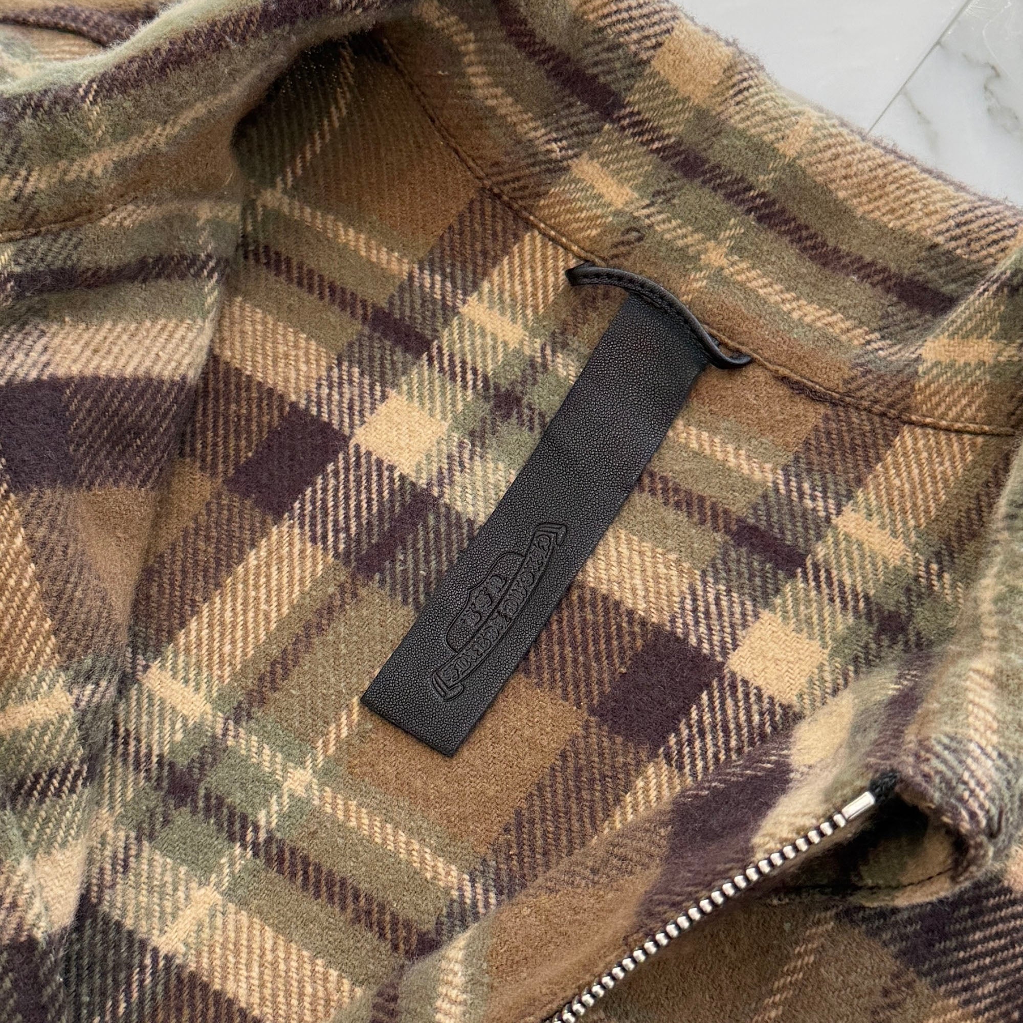 CHROME HEARTS Y NOT UNDER DOG Half Zip Pullover Check Shirt Size M クロムハーツ ワイノット アンダードッグ ハーフジップ プルオーバーチェックシャツ サイズM