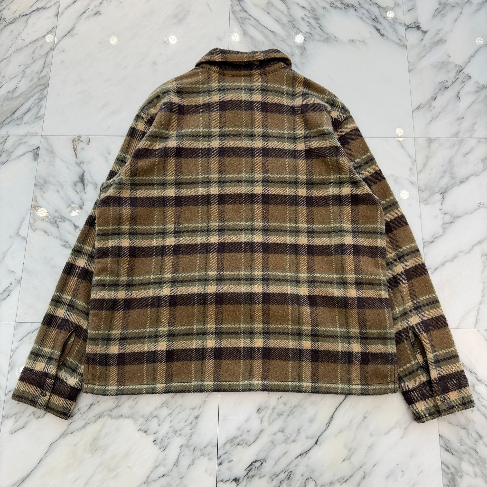 CHROME HEARTS Y NOT UNDER DOG Half Zip Pullover Check Shirt Size M クロムハーツ ワイノット アンダードッグ ハーフジップ プルオーバーチェックシャツ サイズM