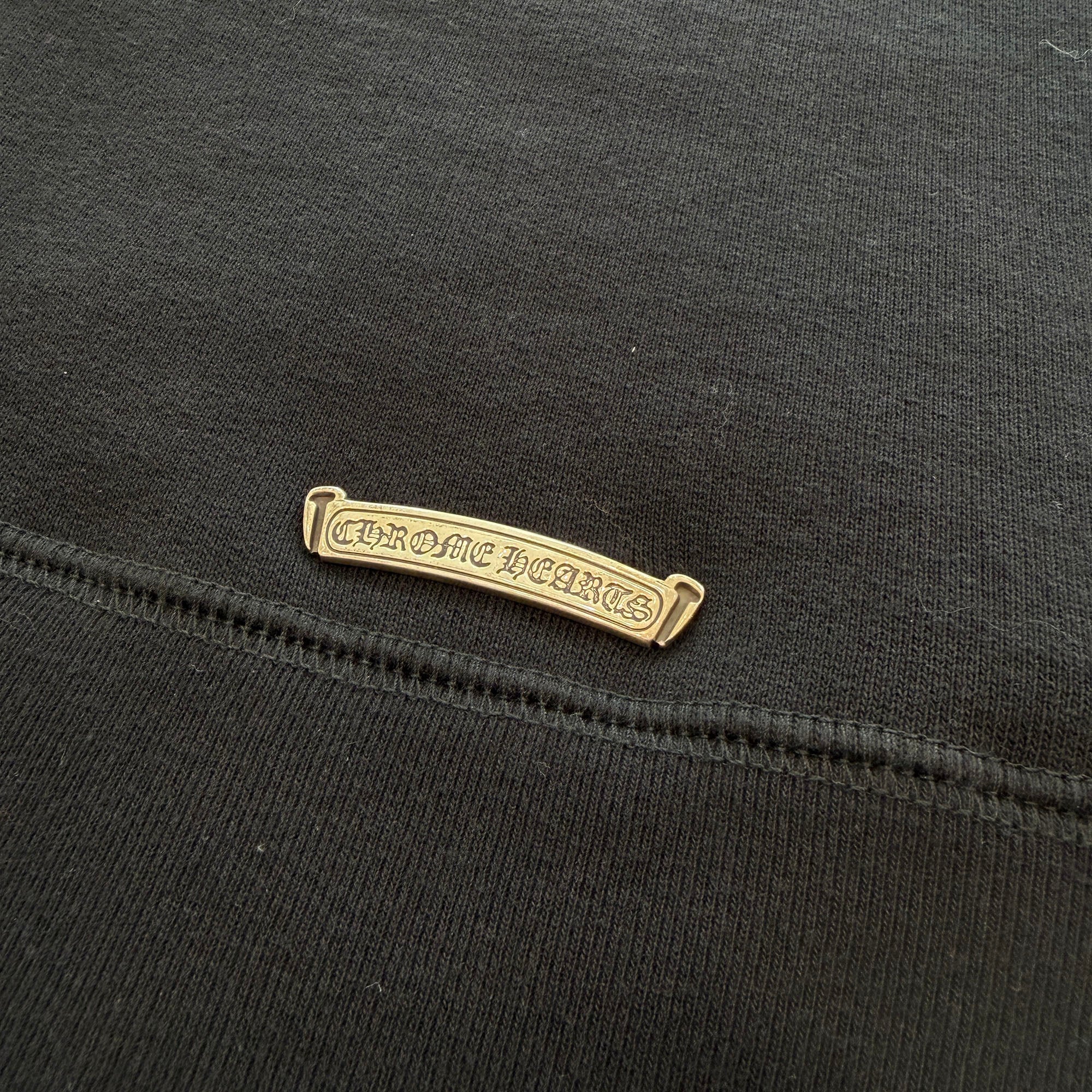 CHROME HEARTS Y NOT Cemetery Cross Leather Patch Pullover Hoodie Size M クロムハーツ ワイノット セメタリークロスレザーパッチ プルオーバー フーディー サイズM