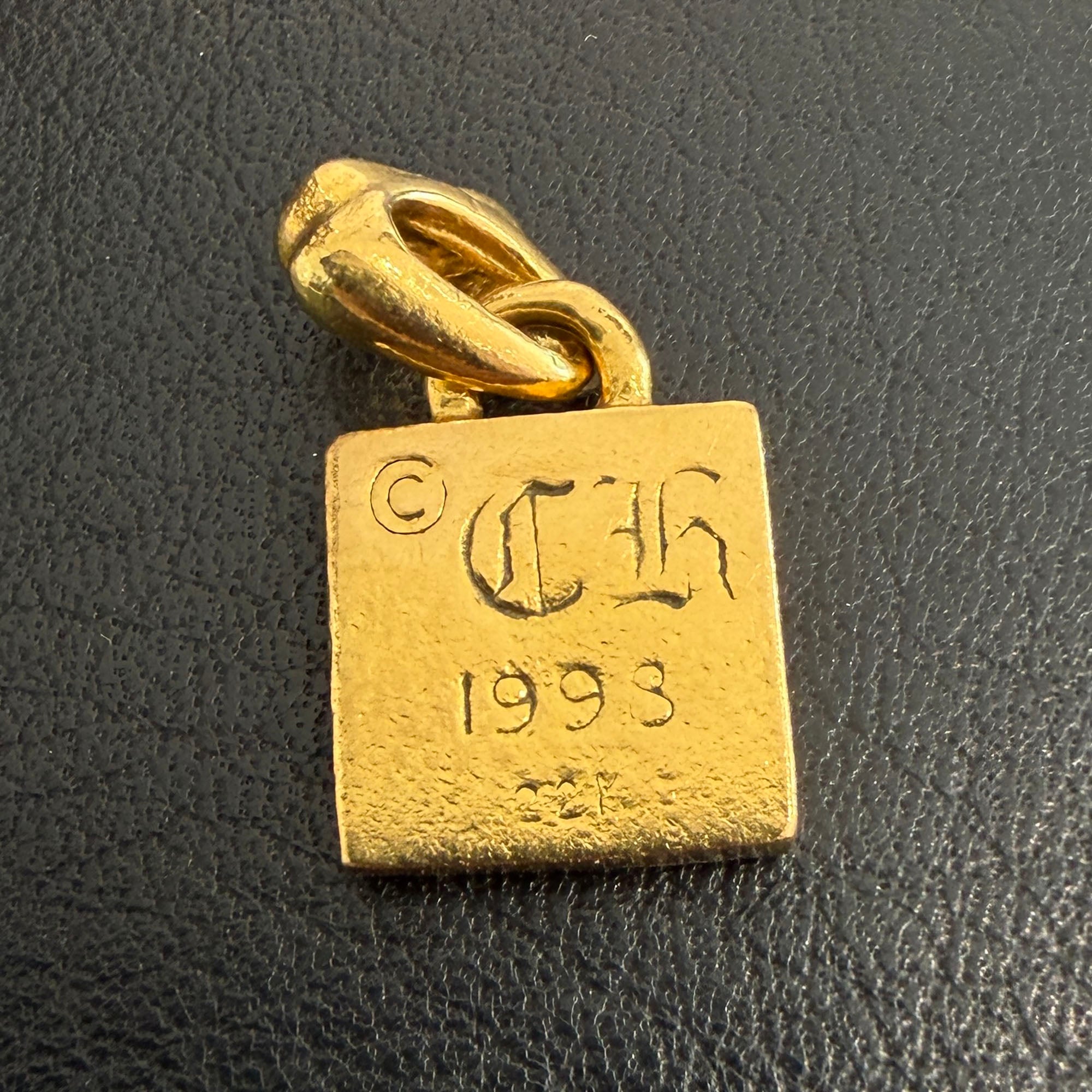 CHROME HEARTS 22K FRAMED CH PLUS Charm 1 Diamond クロムハーツ 22K