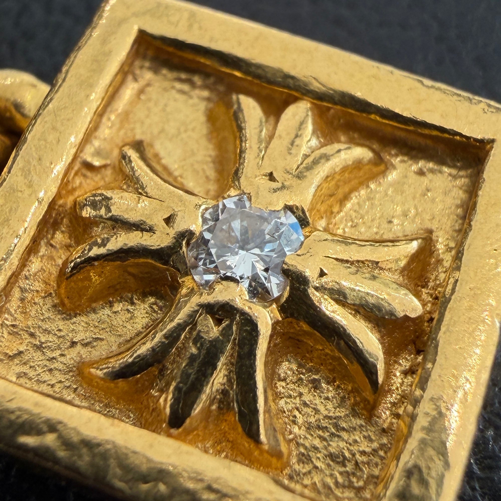 CHROME HEARTS 22K FRAMED CH PLUS Charm 1 Diamond クロムハーツ 22K
