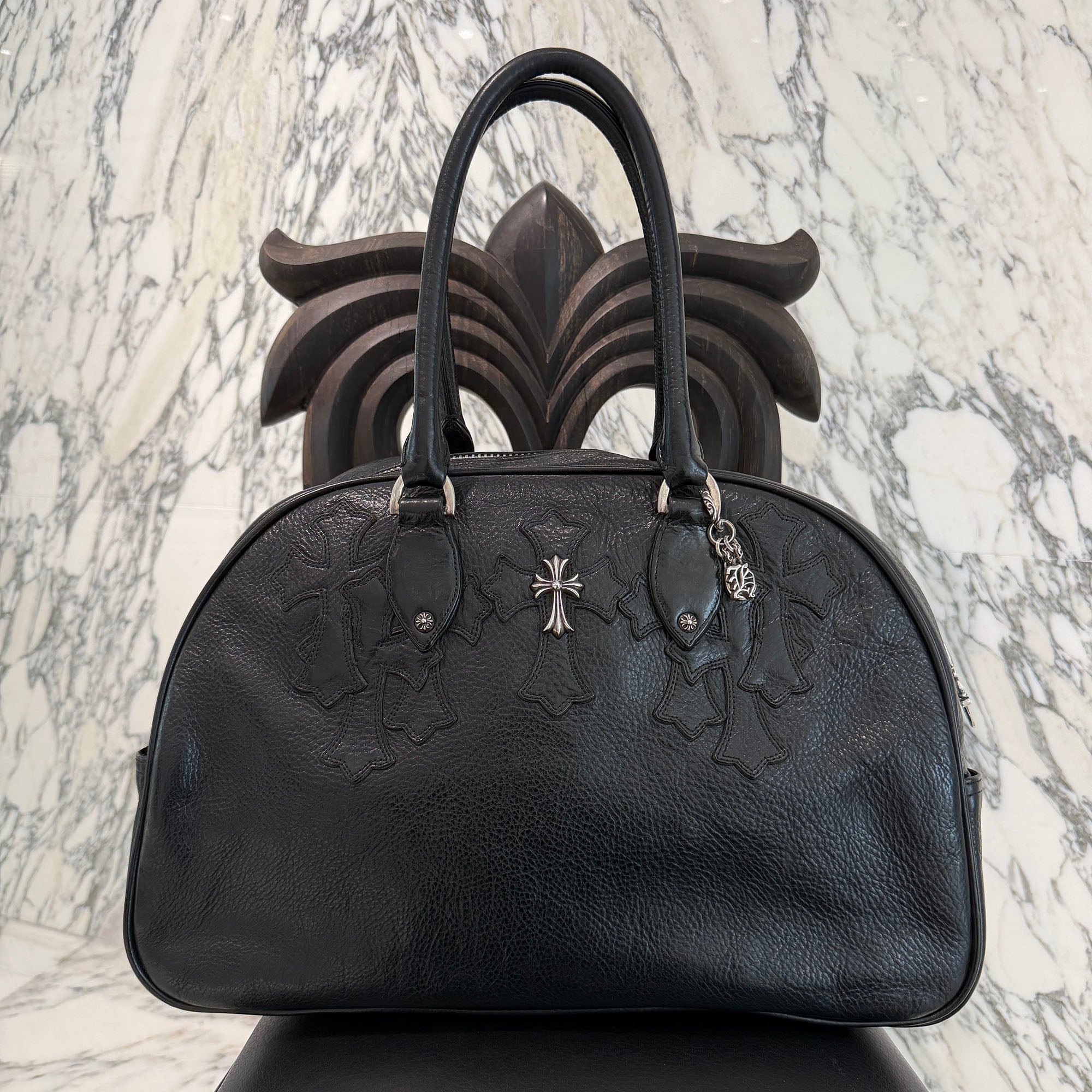 CHROME HEARTS Medium GYM Cemetery Cross Patch Hand Bag クロムハーツ ミディアム ジム セメタリークロスパッチ ハンドバッグ