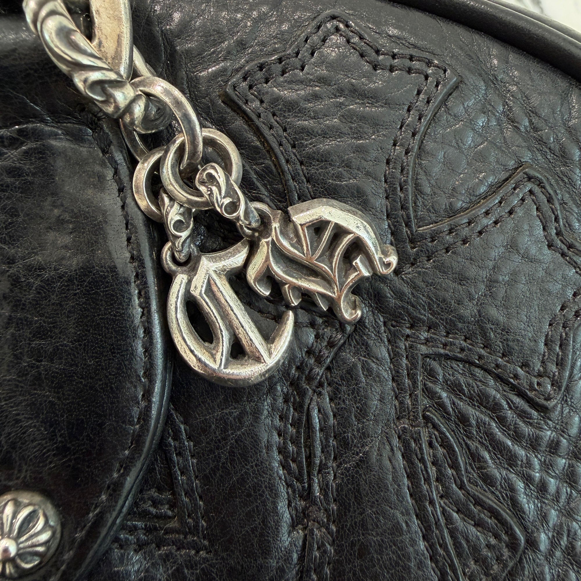 CHROME HEARTS Medium GYM Cemetery Cross Patch Hand Bag クロムハーツ ミディアム ジム セメタリークロスパッチ ハンドバッグ