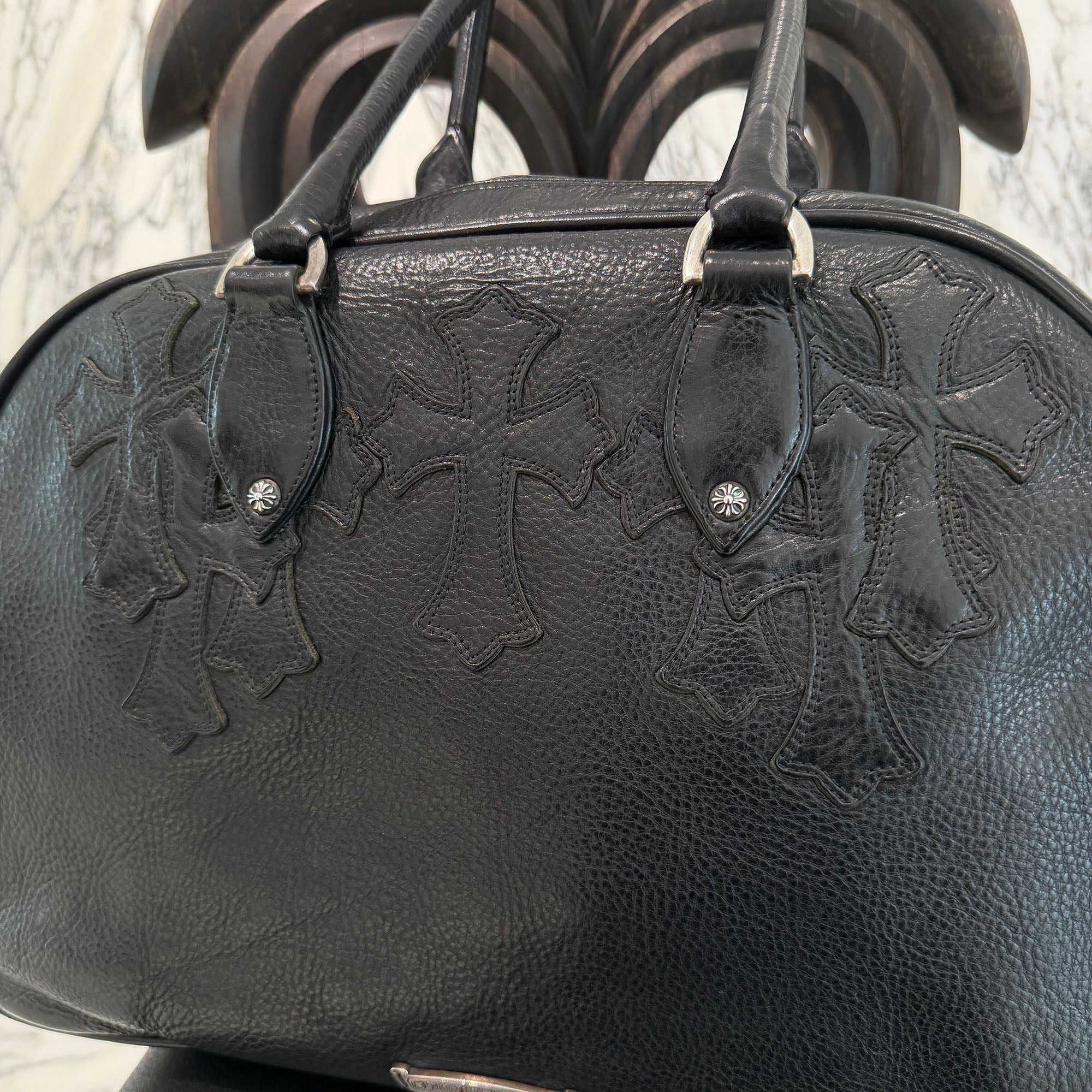 CHROME HEARTS Medium GYM Cemetery Cross Patch Hand Bag クロムハーツ ミディアム ジム セメタリークロスパッチ ハンドバッグ
