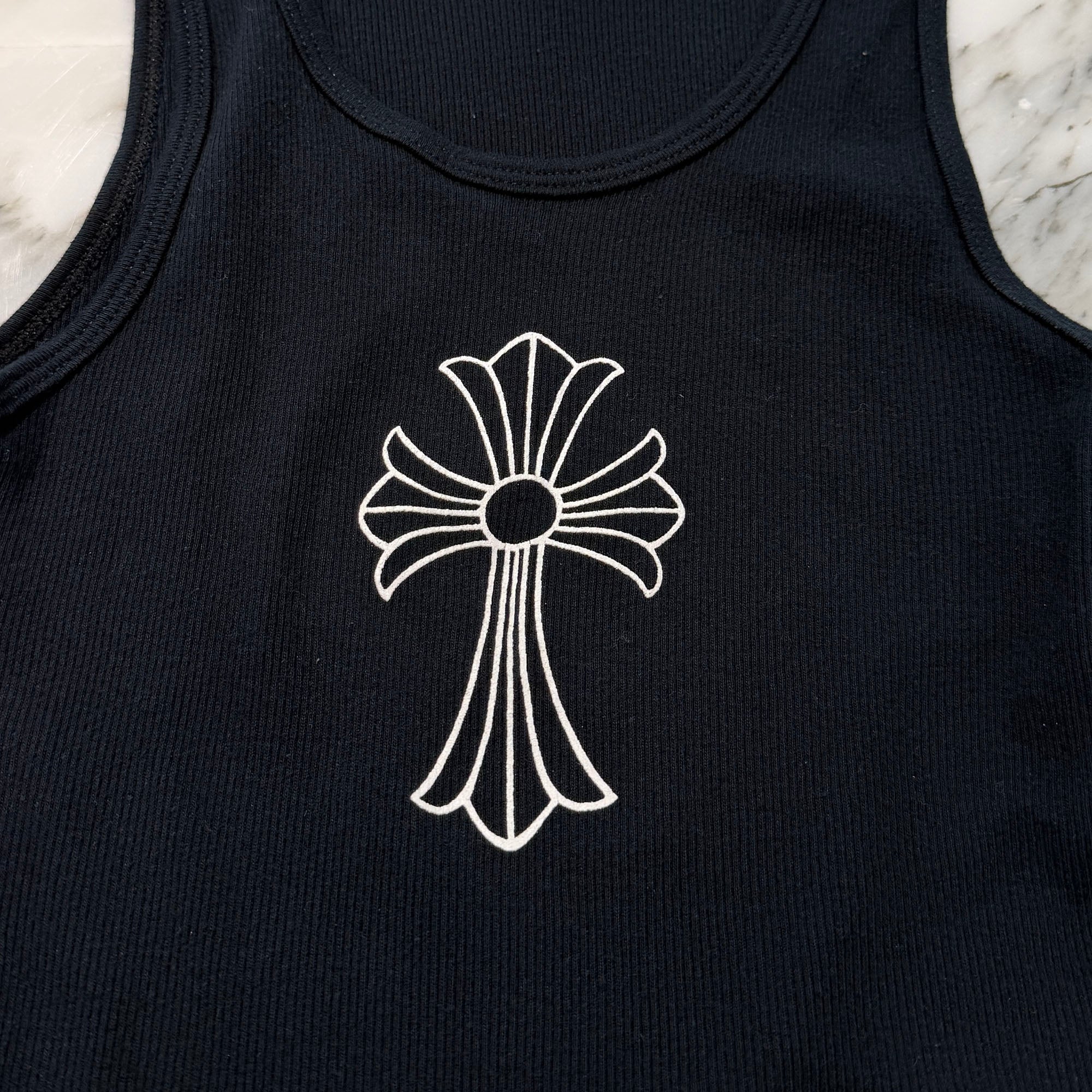 CHROME HEARTS CH Cross Logo Back Dagger Print Tank Top Size M