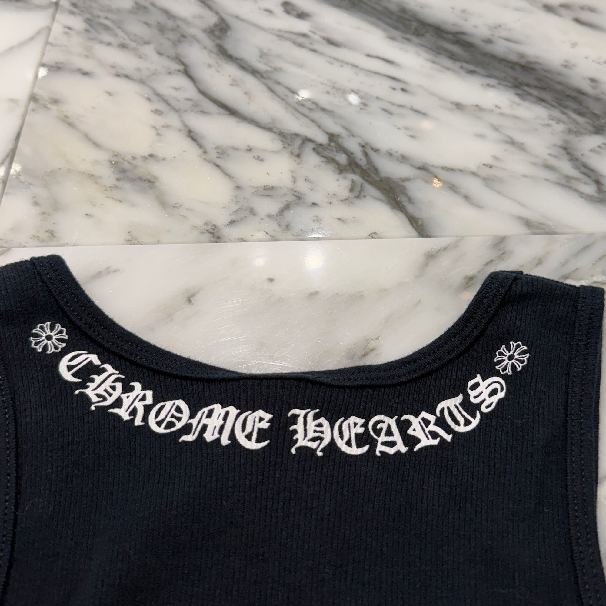 CHROME HEARTS CH Cross Logo Back Dagger Print Tank Top Size M