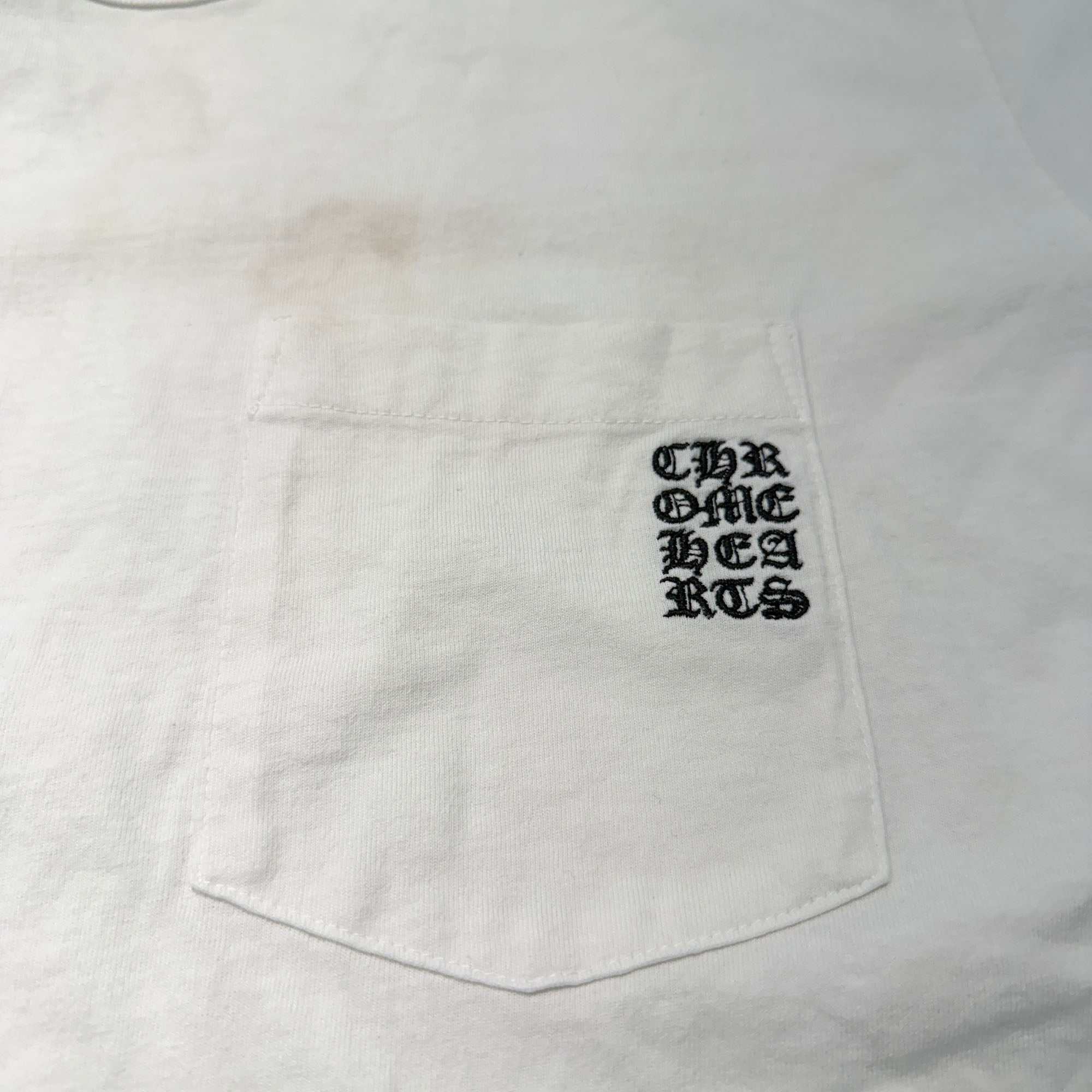 CHROME HEARTS Y NOT Vertical Logo Cross Embroidery Tee Size XL クロムハーツ ワイノット バーティカルロゴ クロス刺繍 Tシャツ サイズXL