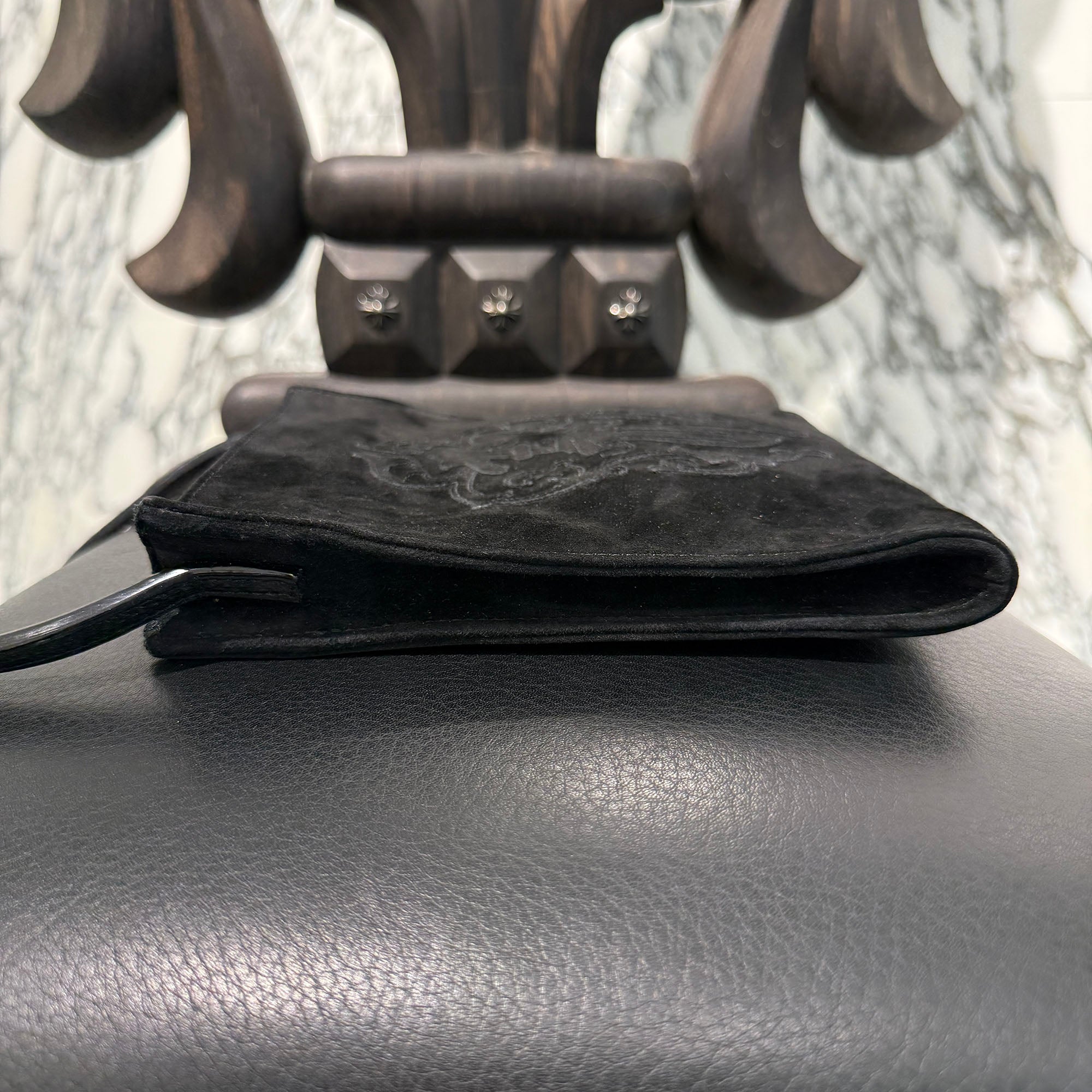 CHROME HEARTS Suede Leather Square Pocket Vine Dagger Patch