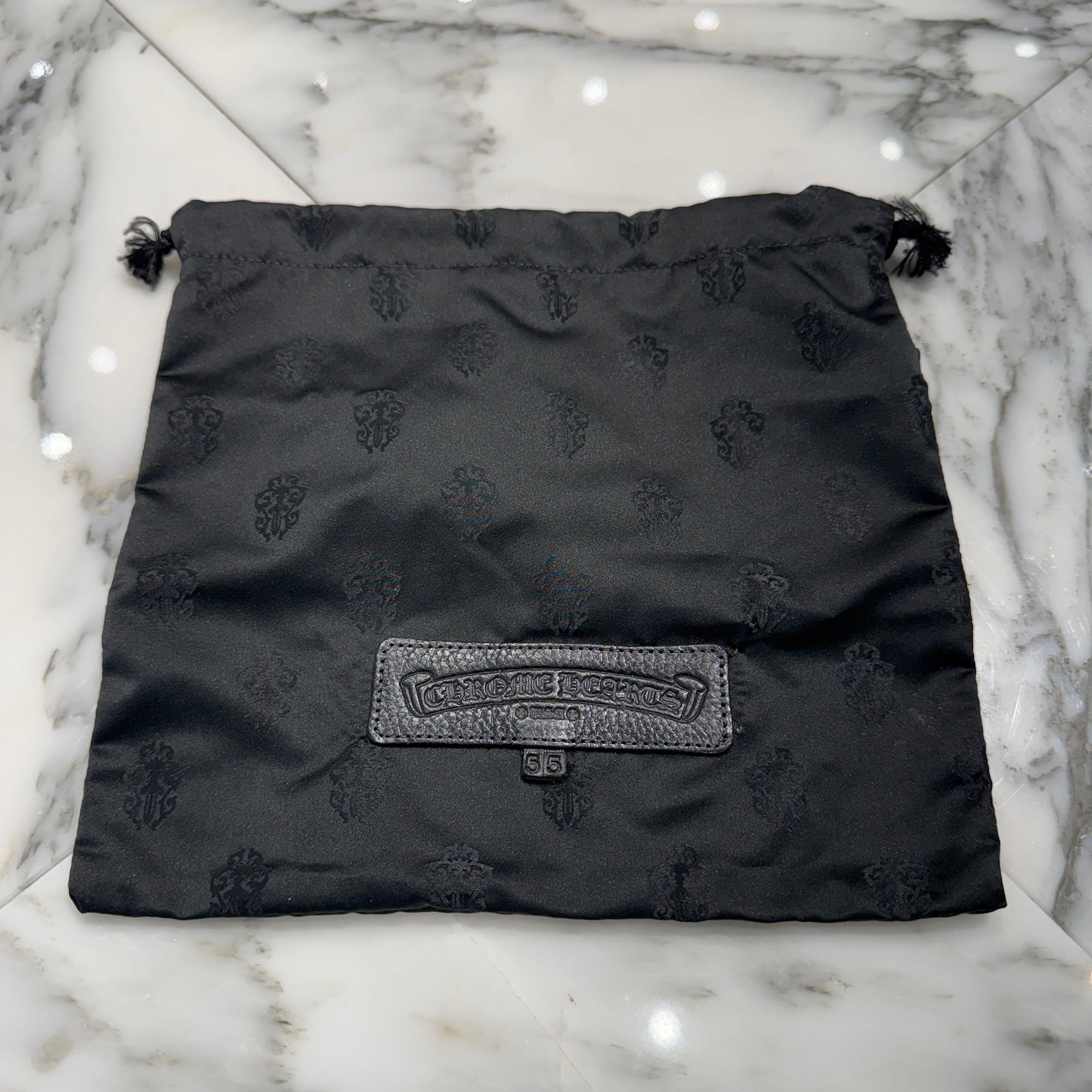 CHROME HEARTS Suede Leather Square Pocket Vine Dagger Patch