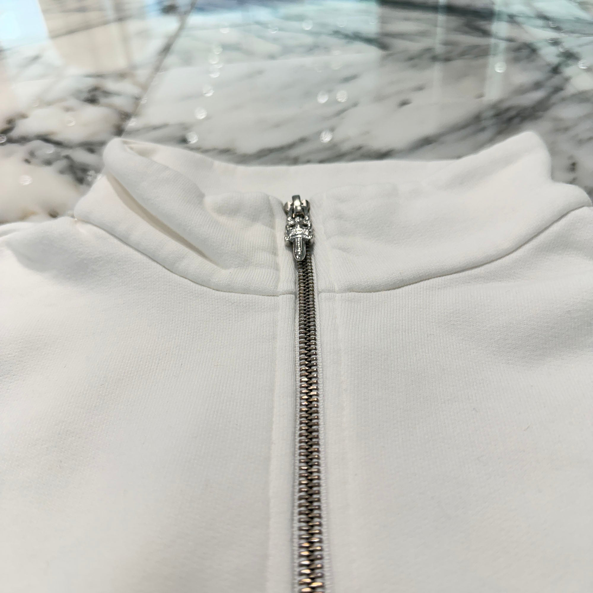 CHROME HEARTS Y NOT Multi Leather Cross Patch Half Zip Sweatshirt Size S クロムハーツ ワイノット マルチレザークロスパッチ ハーフジップ スウェットシャツ サイズS