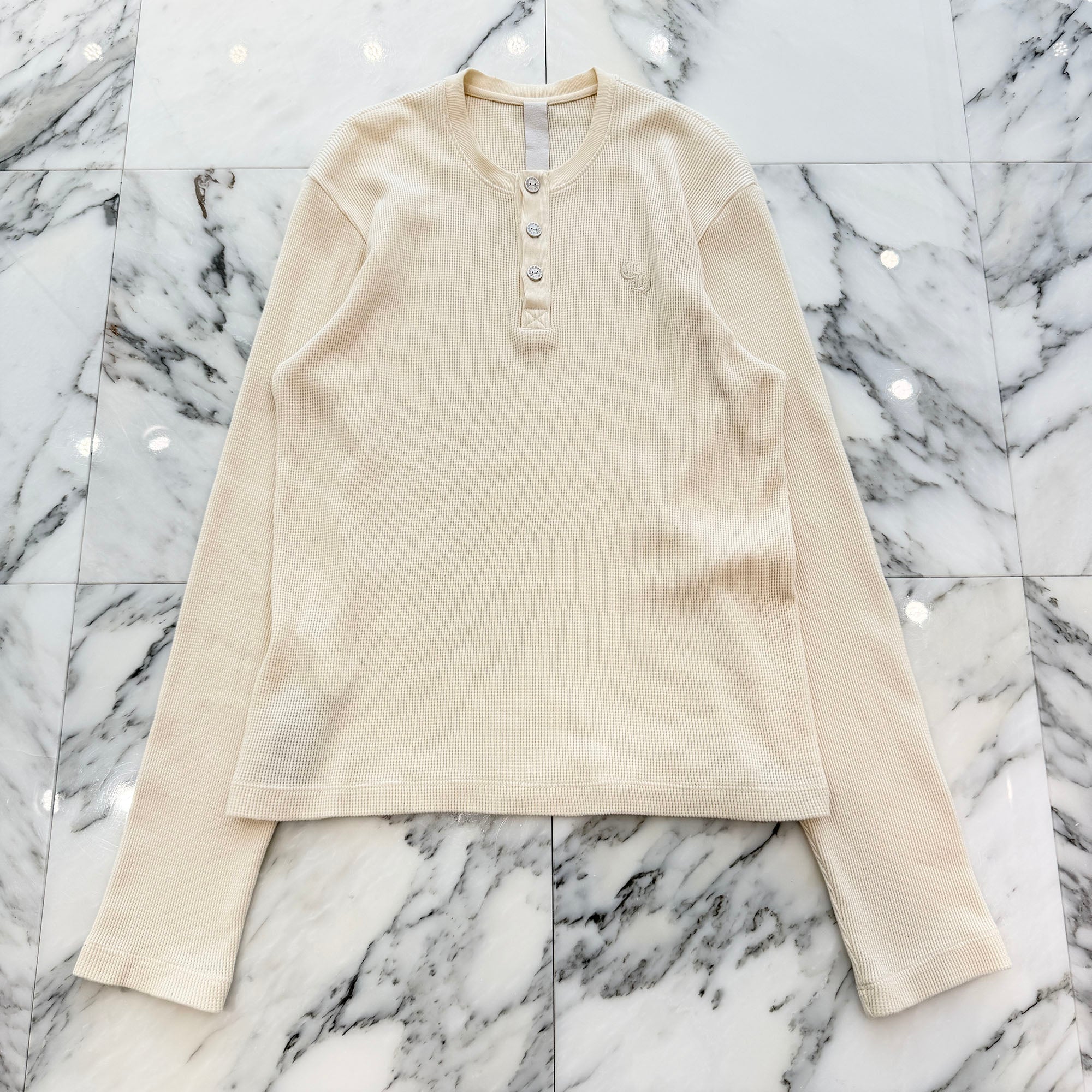 CHROME HEARTS Y NOT CH Embroidery Henry Neck Long Sleeve Tee Size M クロムハーツ ワイノット CH刺繍 ヘンリーネック ロングスリーブTシャツ サイズM