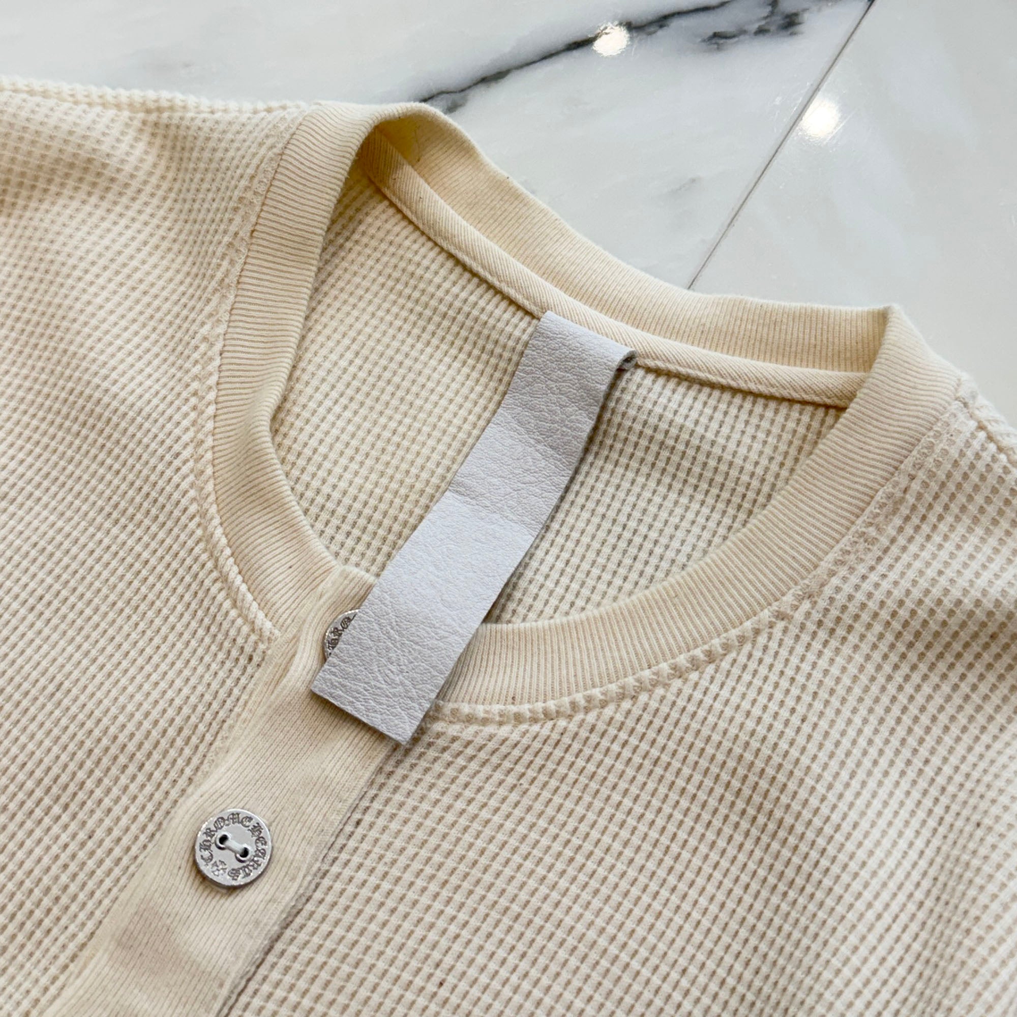 CHROME HEARTS Y NOT CH Embroidery Henry Neck Long Sleeve Tee Size M クロムハーツ ワイノット CH刺繍 ヘンリーネック ロングスリーブTシャツ サイズM
