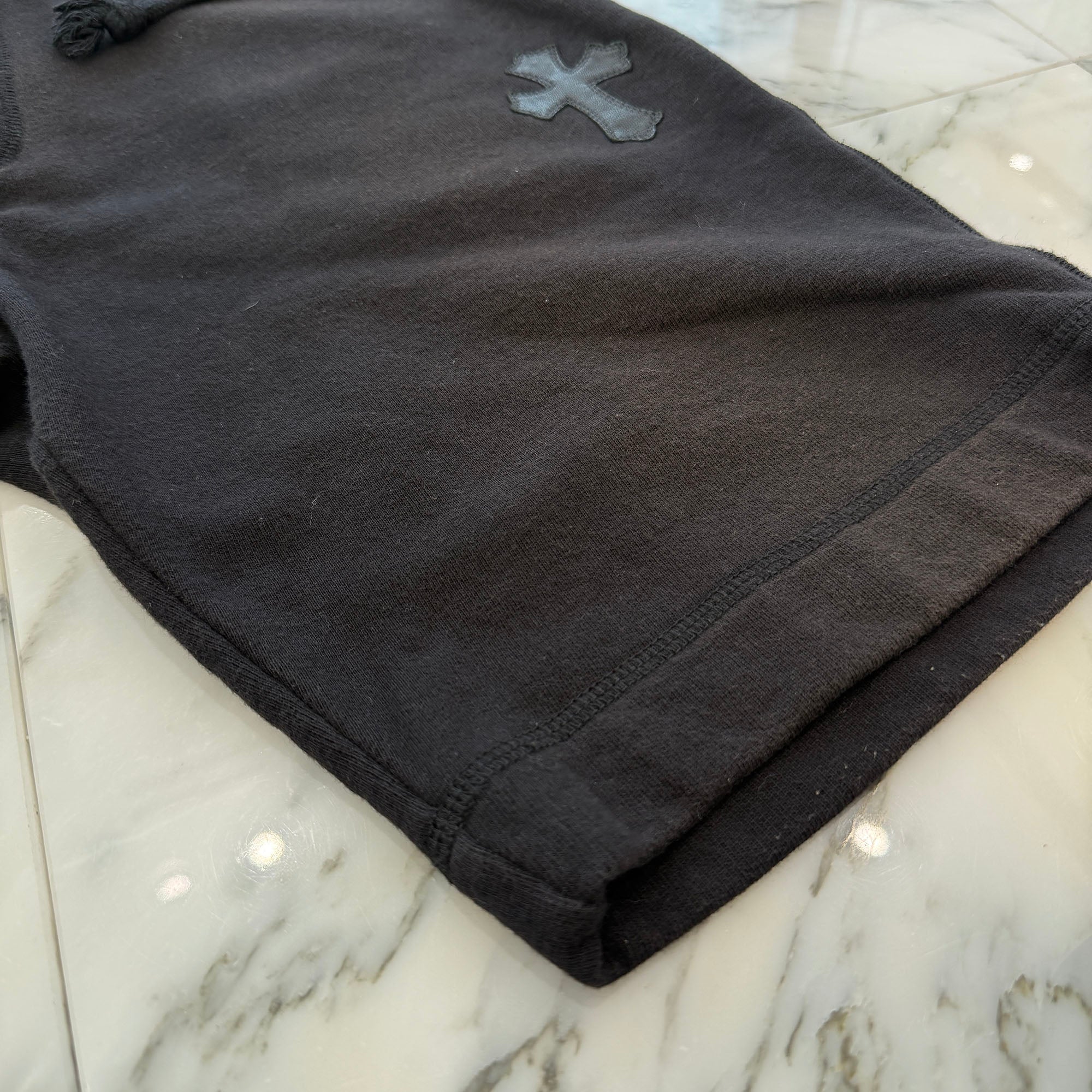CHROME HEARTS 1 Cross Leather Patch Sweat Shorts Size M クロムハーツ 1クロス レザーパッチ スウェット ショーツ サイズM