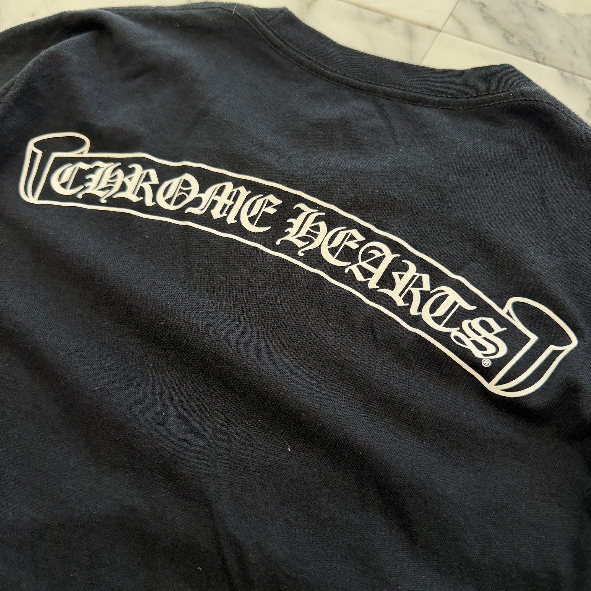 CHROME HEARTS Tokyo Limited AOYAMA 20th Anniversary Back Scroll Tee Size S クロムハーツ 東京限定 青山 20周年記念 バックスクロール Tシャツ サイズS