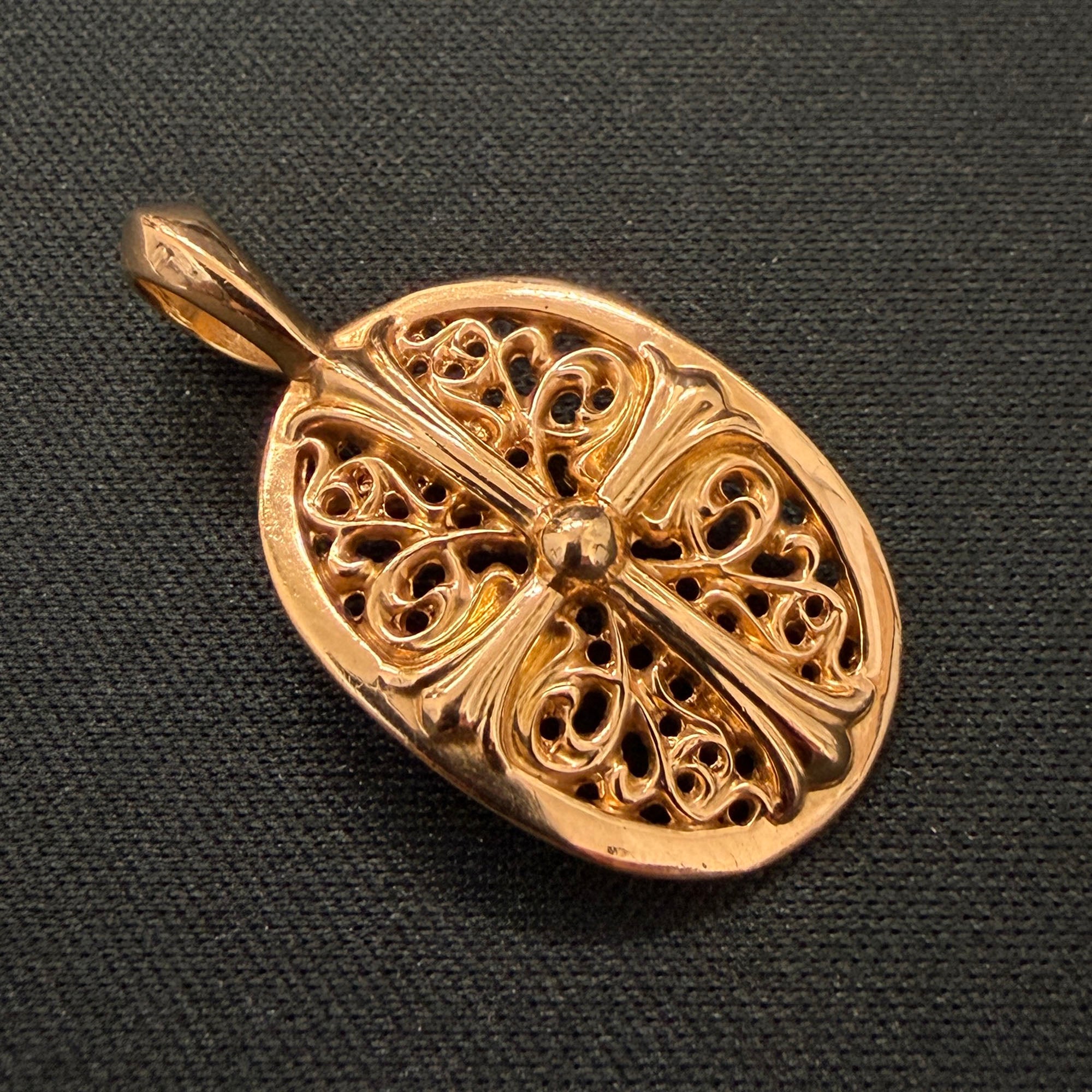 CHROME HEARTS 22K Classic Oval Cross Pendent Top クロムハーツ 22K クラシック オーバルクロス ペンダントトップ