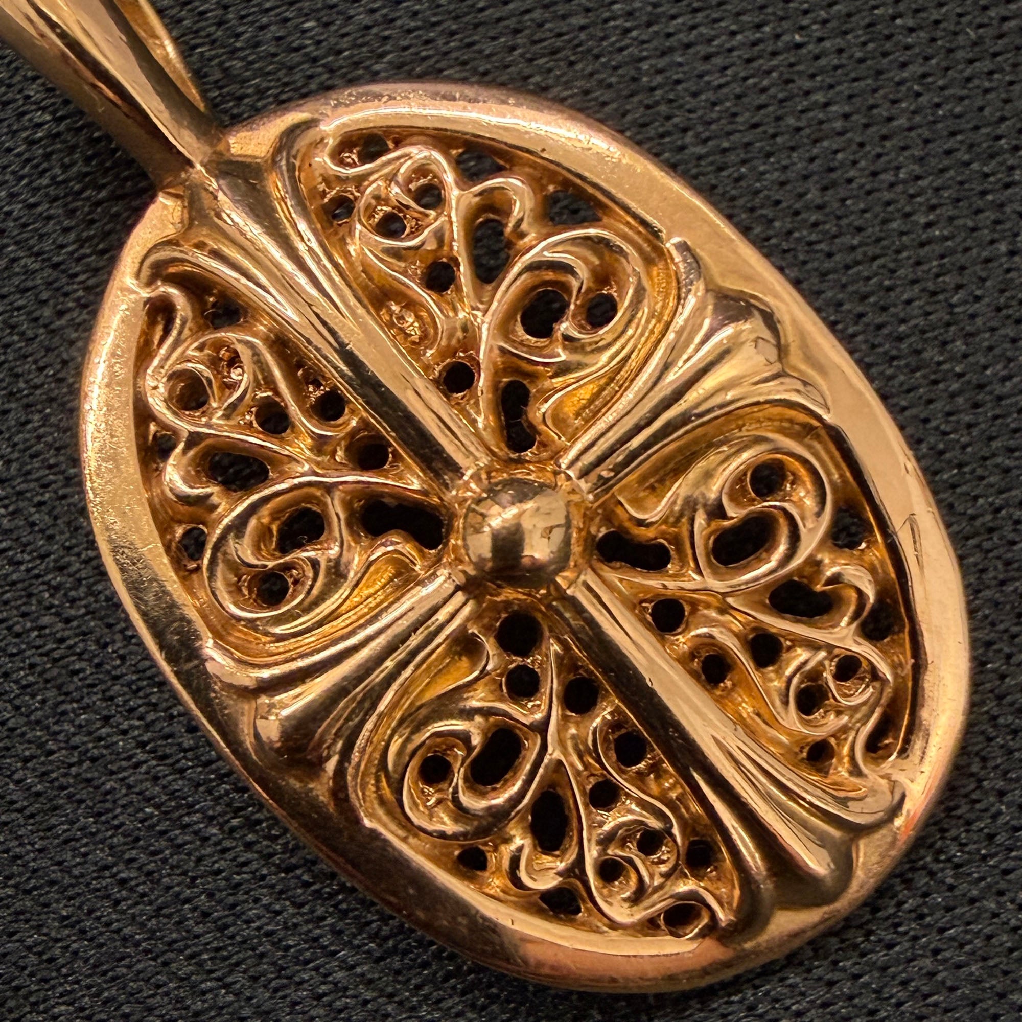CHROME HEARTS 22K Classic Oval Cross Pendent Top クロムハーツ 22K クラシック オーバルクロス ペンダントトップ