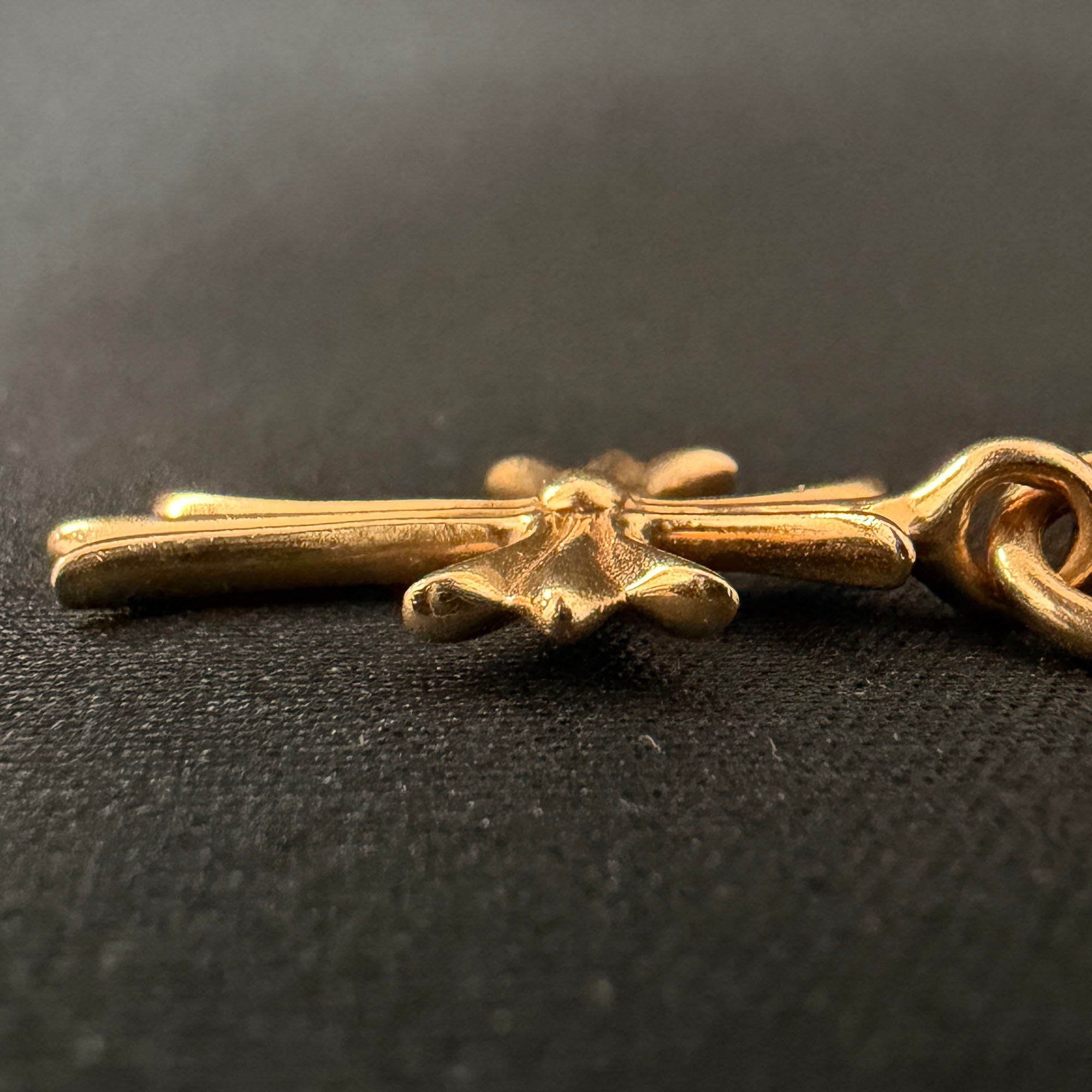 CHROME HEARTS 22K 1 Ball Tiny Cross Charm Neckless Top クロム