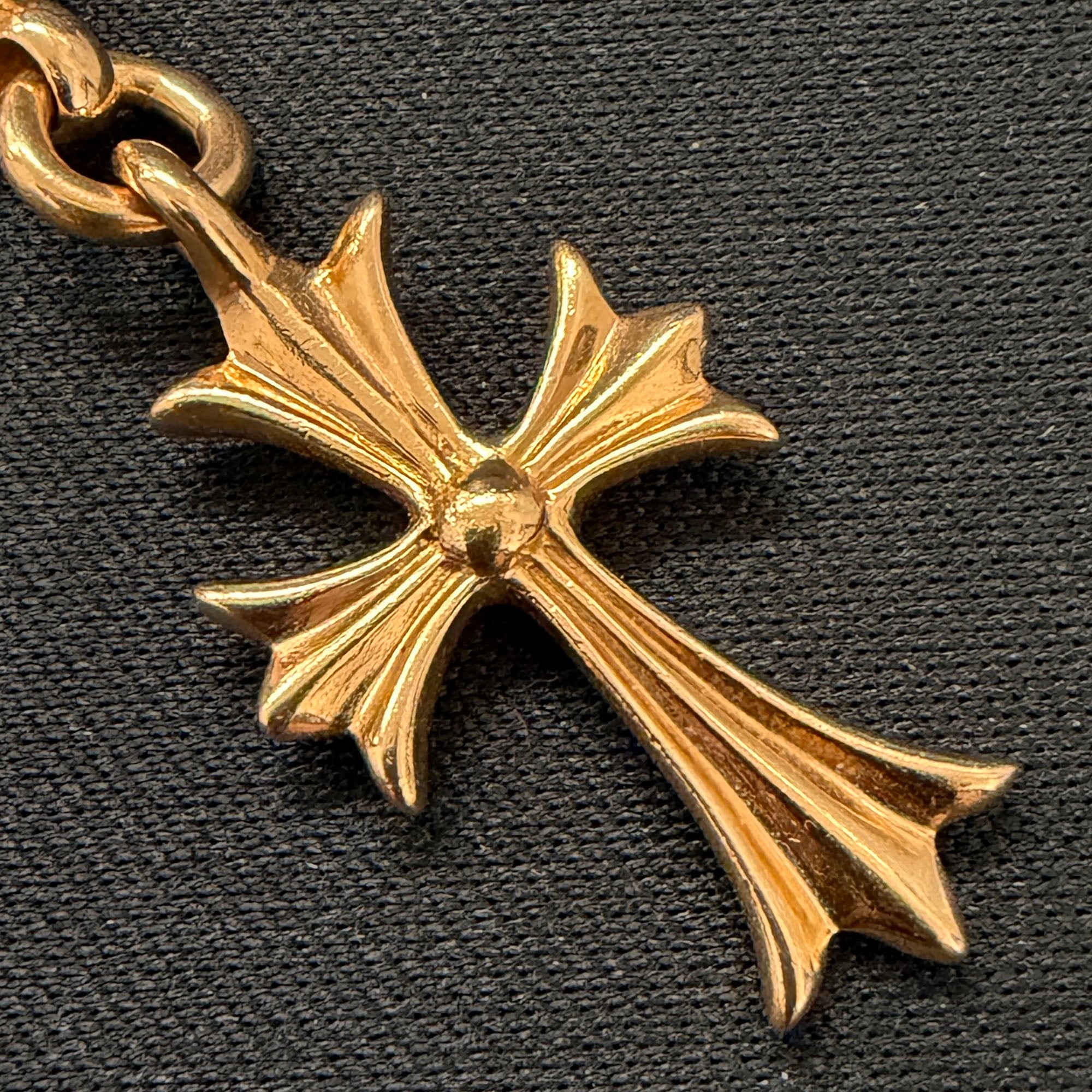 CHROME HEARTS 22K 1 Ball Tiny Cross Charm Neckless Top クロムハーツ 22K 1ボール タイニークロスチャーム ネックレストップ