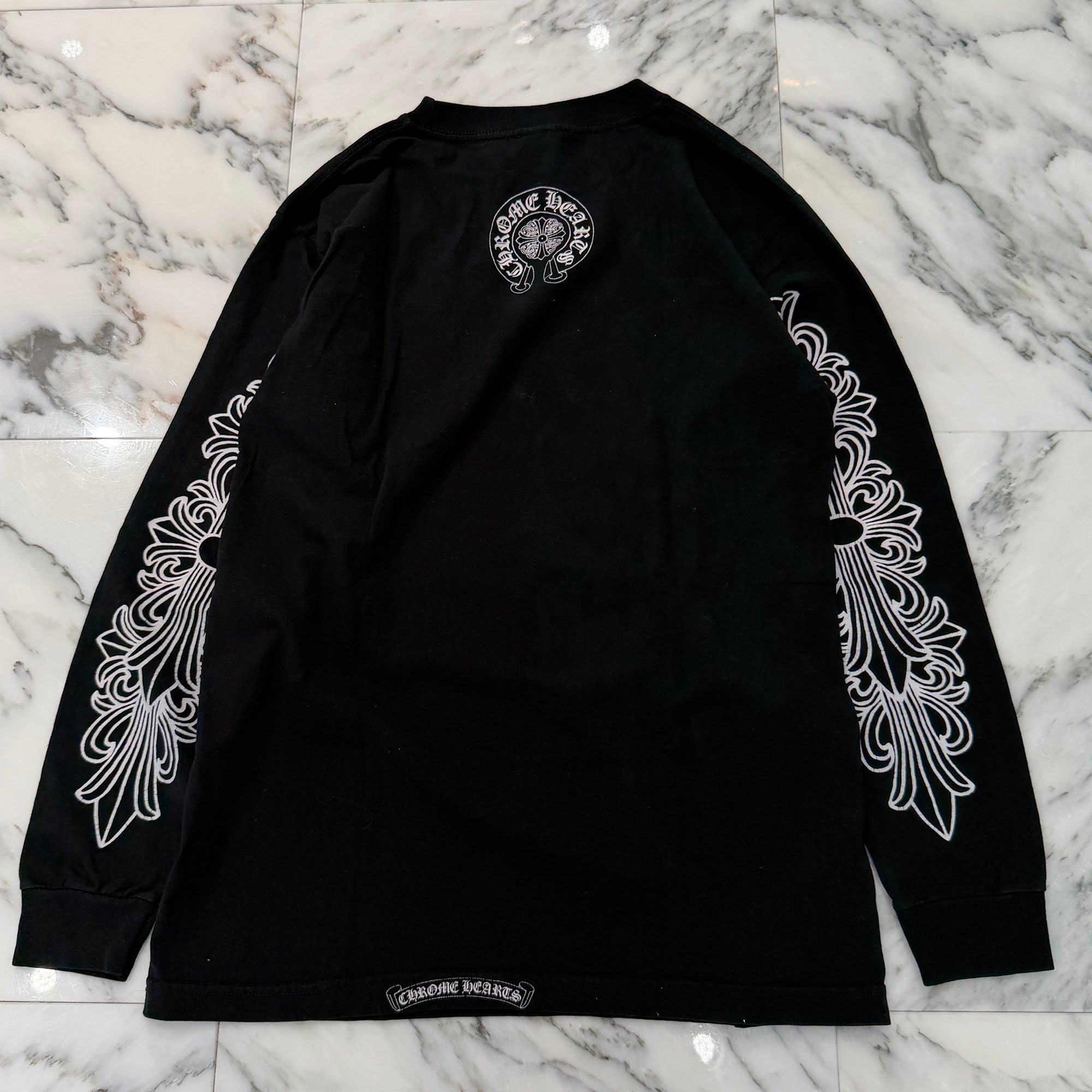 CHROME HEARTS Back Horseshoe Vine Dagger Long Sleeve Tee Size M クロムハーツ バックホースシュー ヴァインダガー ロングスリーブＴシャツ サイズＭ
